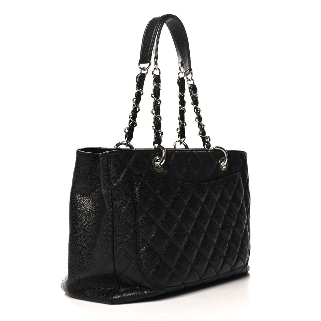 Caviar Quilted Grand Shopping Tote GST Black