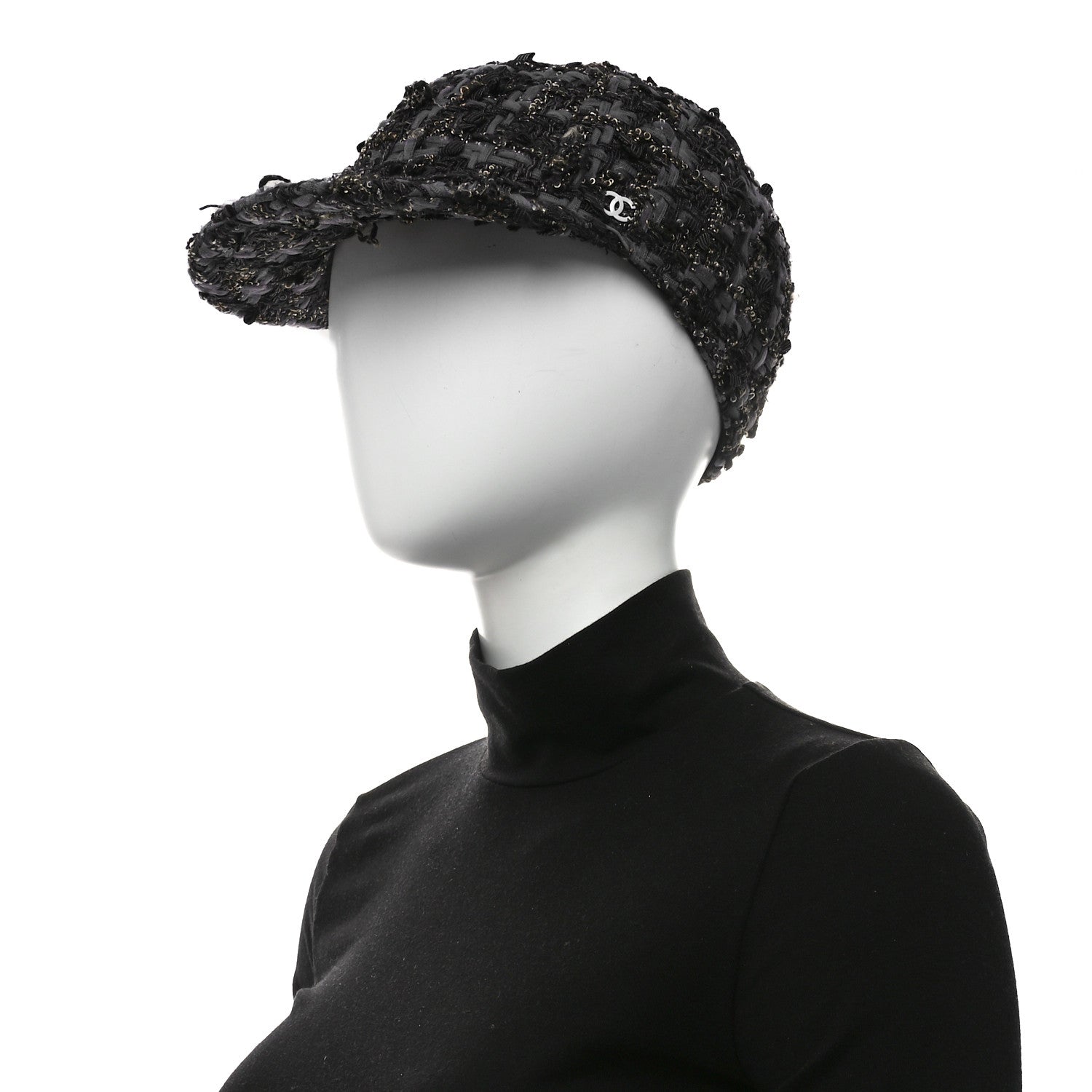 Cotton Tweed CC Beret M Black Multicolor