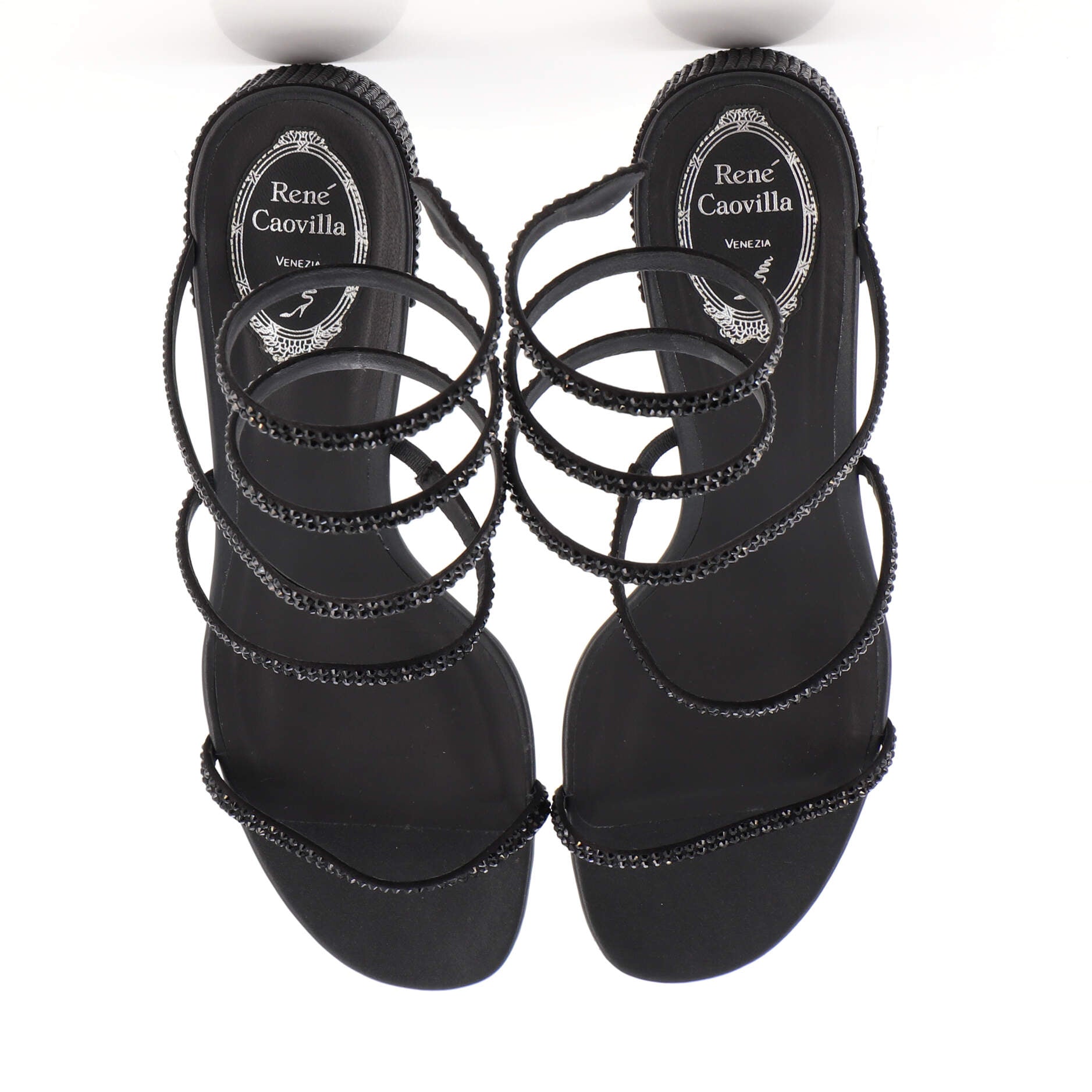 Women's Cleo Wrap Block Heeled Sandals Crystals 40