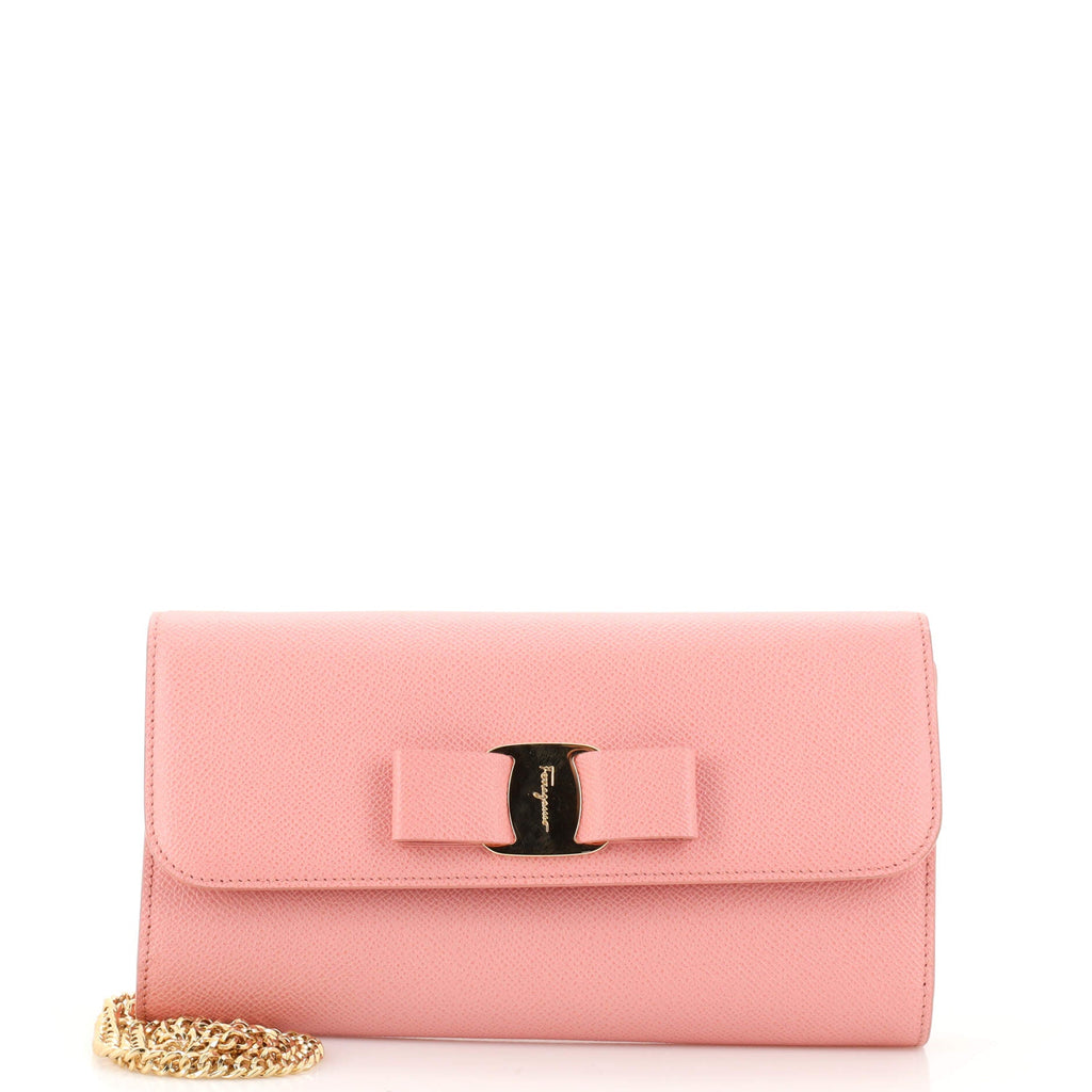 Vara Bow Chain Clutch Leather Small