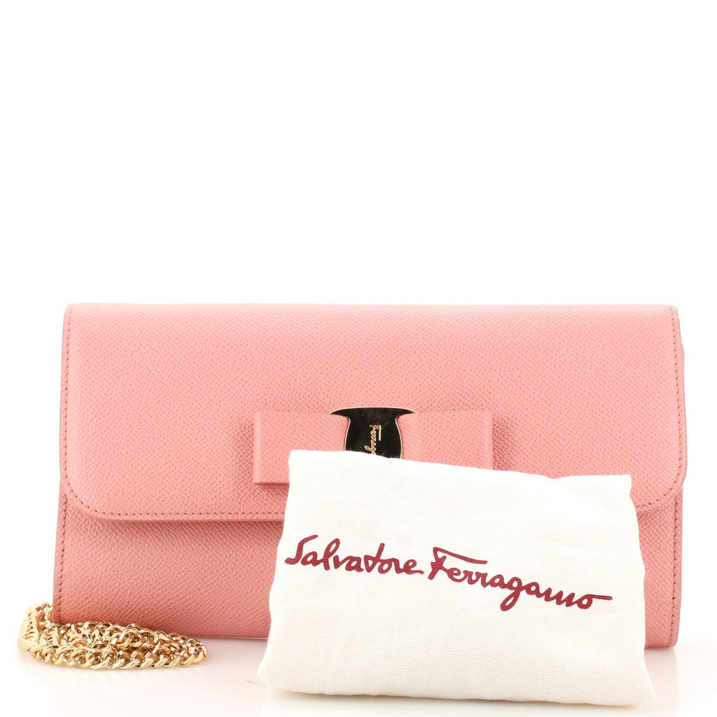 Vara Bow Chain Clutch Leather Small