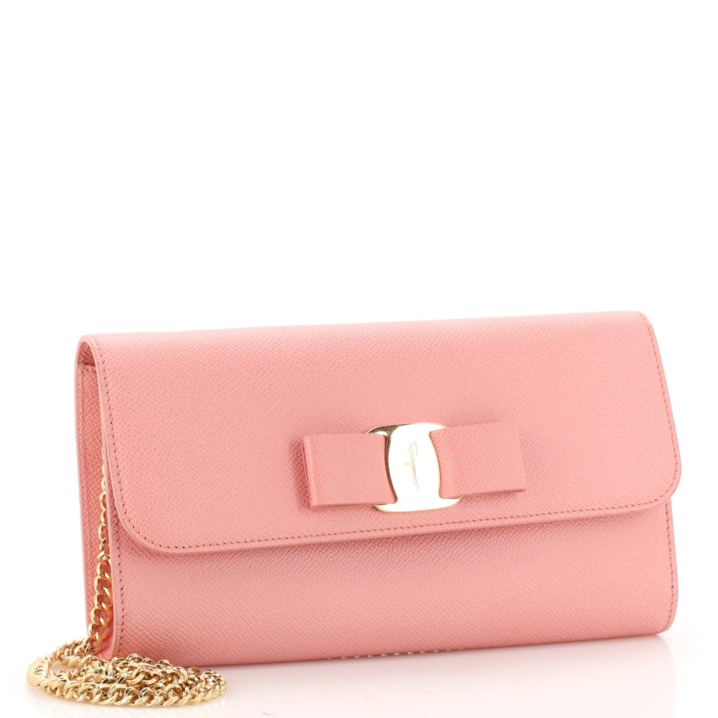 Vara Bow Chain Clutch Leather Small