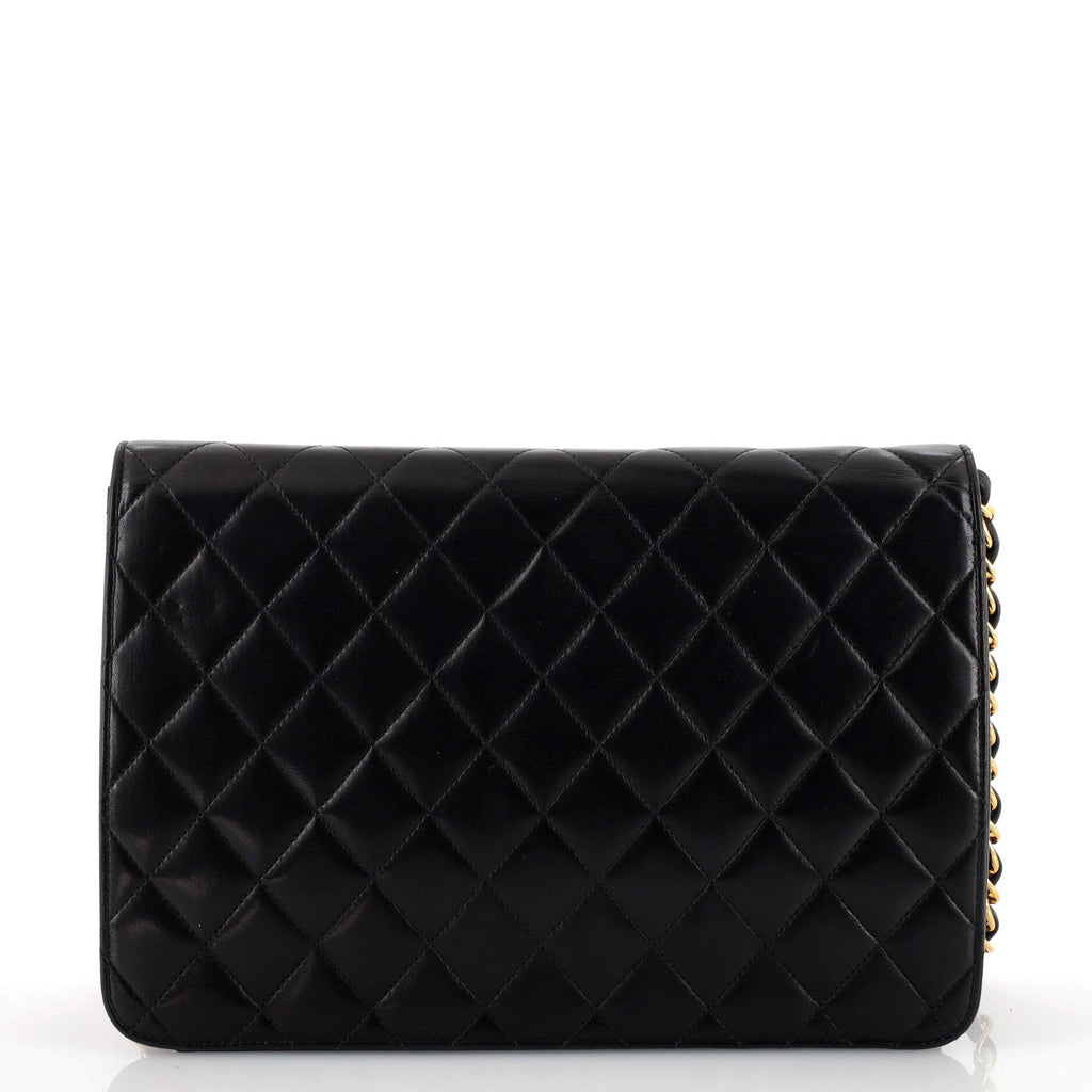 Vintage Clutch with Chain Quilted Leather Medium
