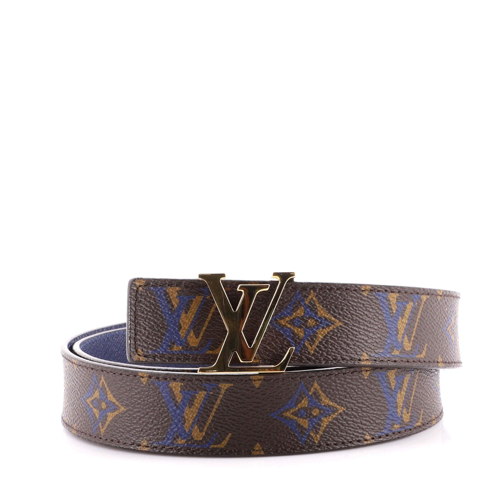 LV Initiales Reversible Belt Rainbow Monogram and Leather Medium 85