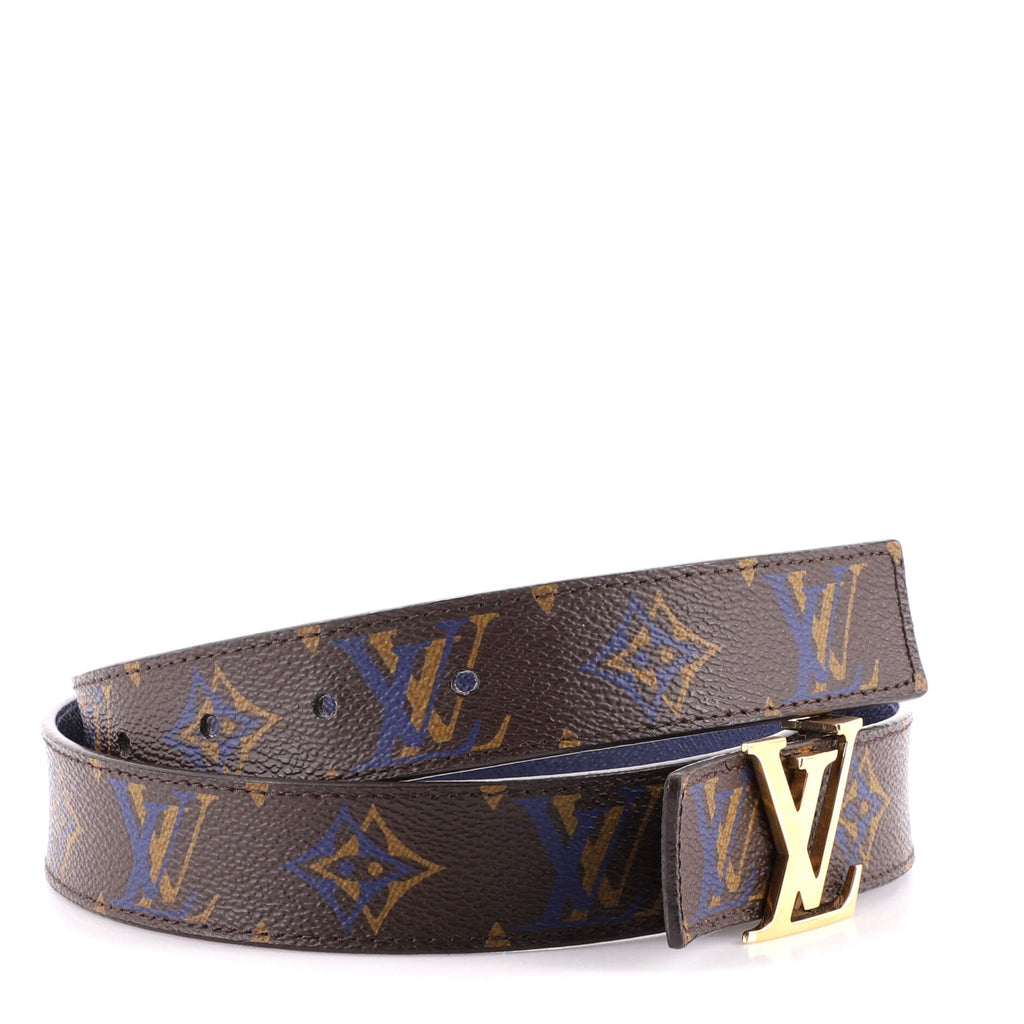 LV Initiales Reversible Belt Rainbow Monogram and Leather Medium 85
