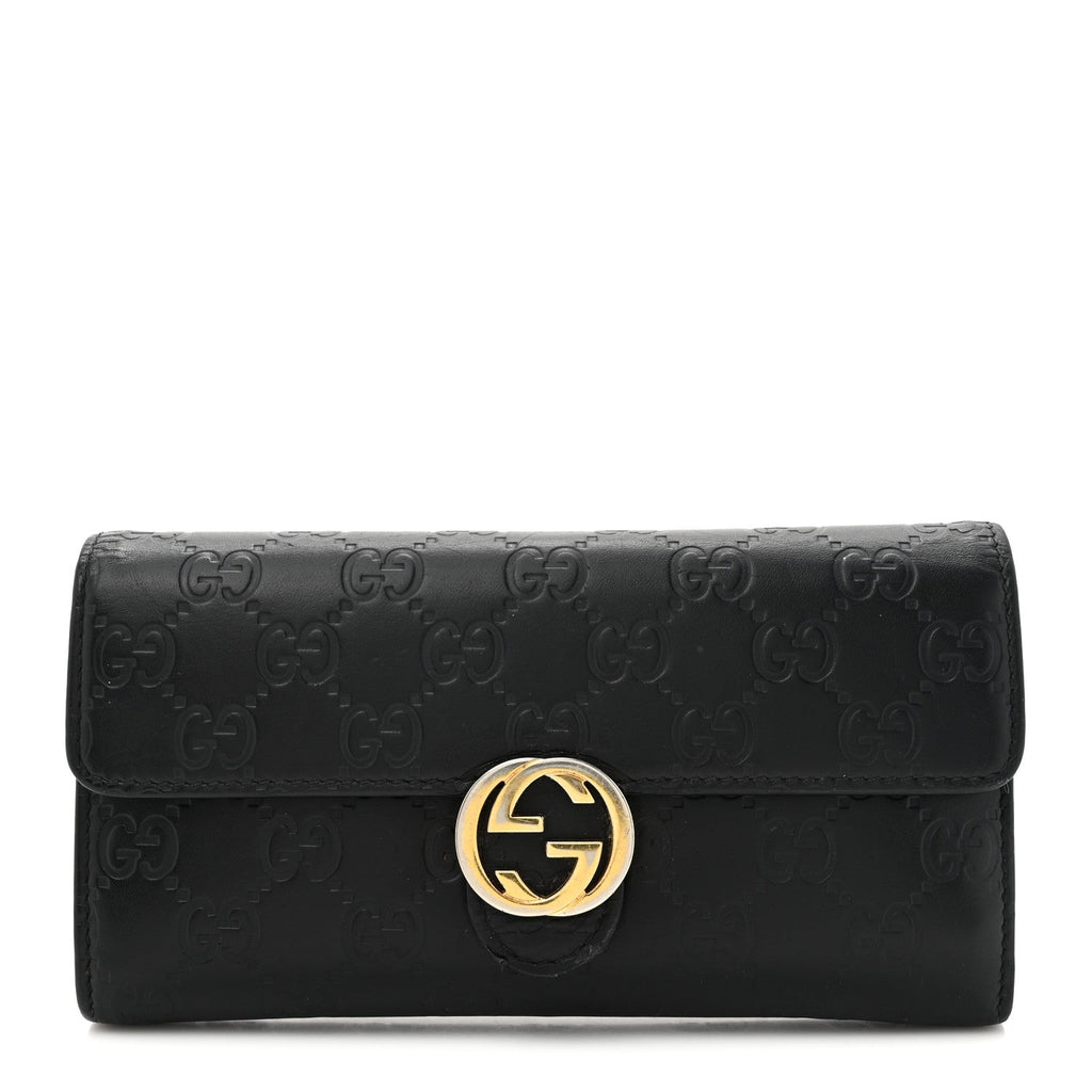 Guccissima Signature Icon Continental Wallet Black