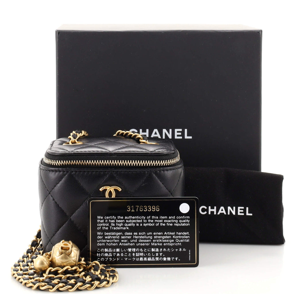 Classic Vanity Case with Chain Quilted Lambskin Mini