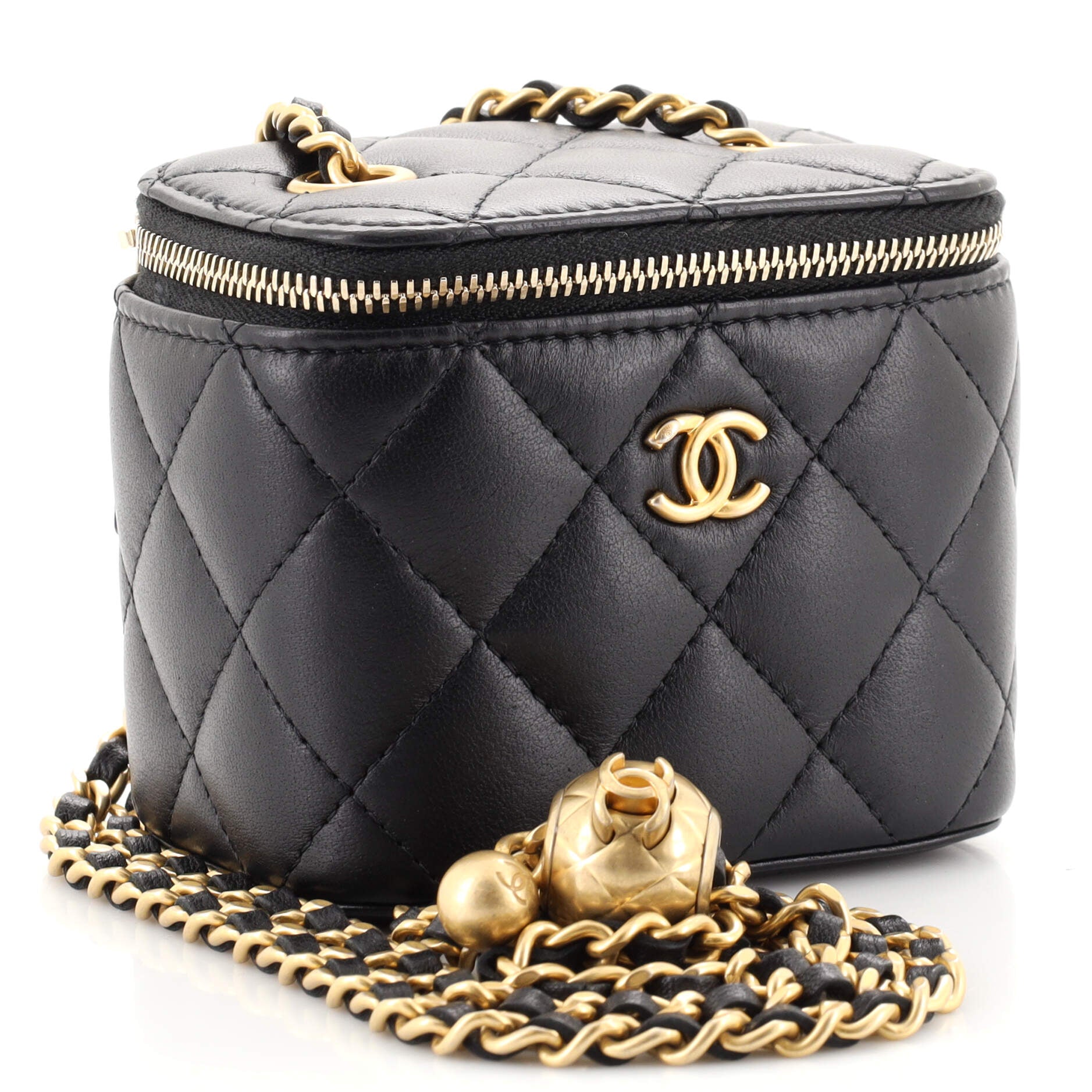 Classic Vanity Case with Chain Quilted Lambskin Mini