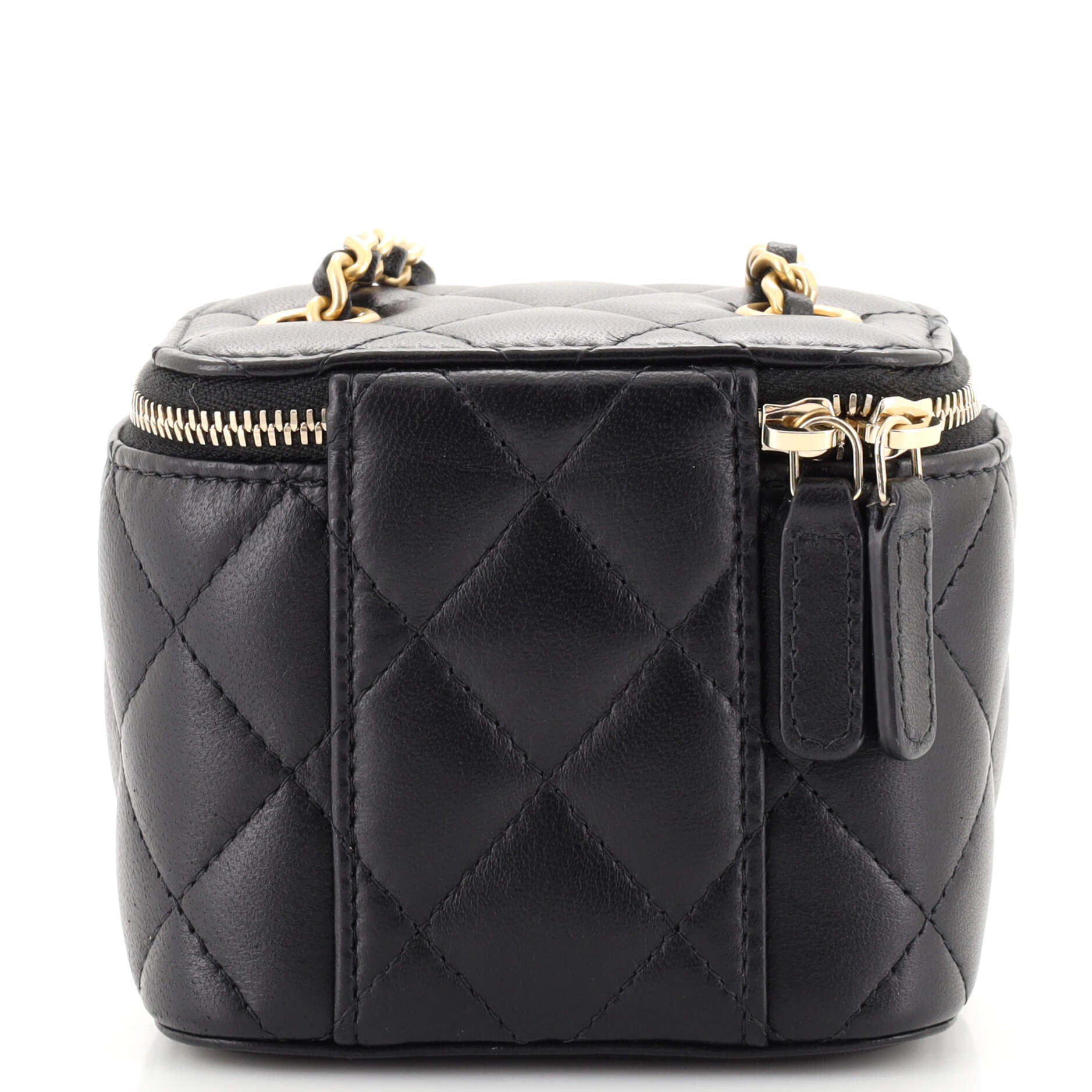 Classic Vanity Case with Chain Quilted Lambskin Mini