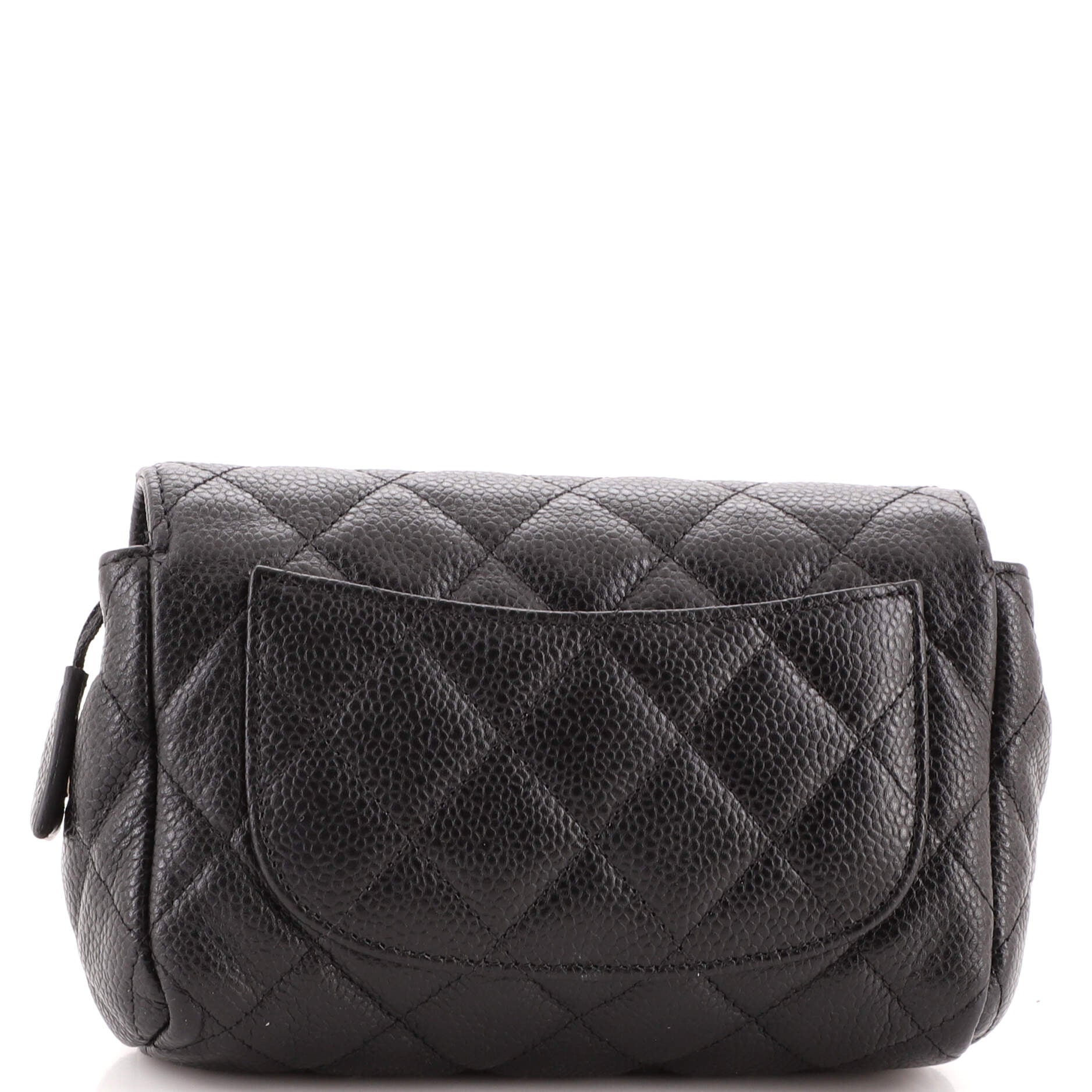 Flap Cosmetic Case Quilted Caviar Small