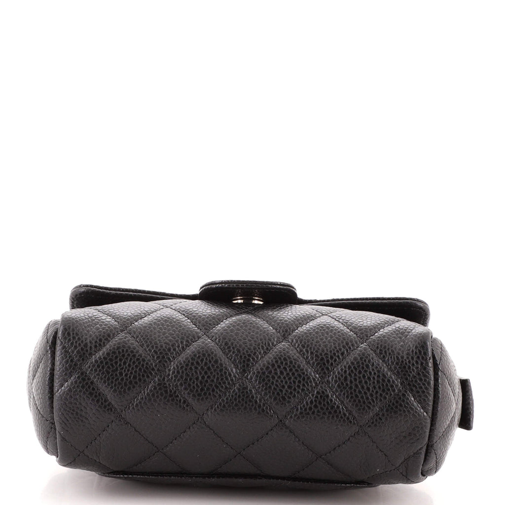 Flap Cosmetic Case Quilted Caviar Small