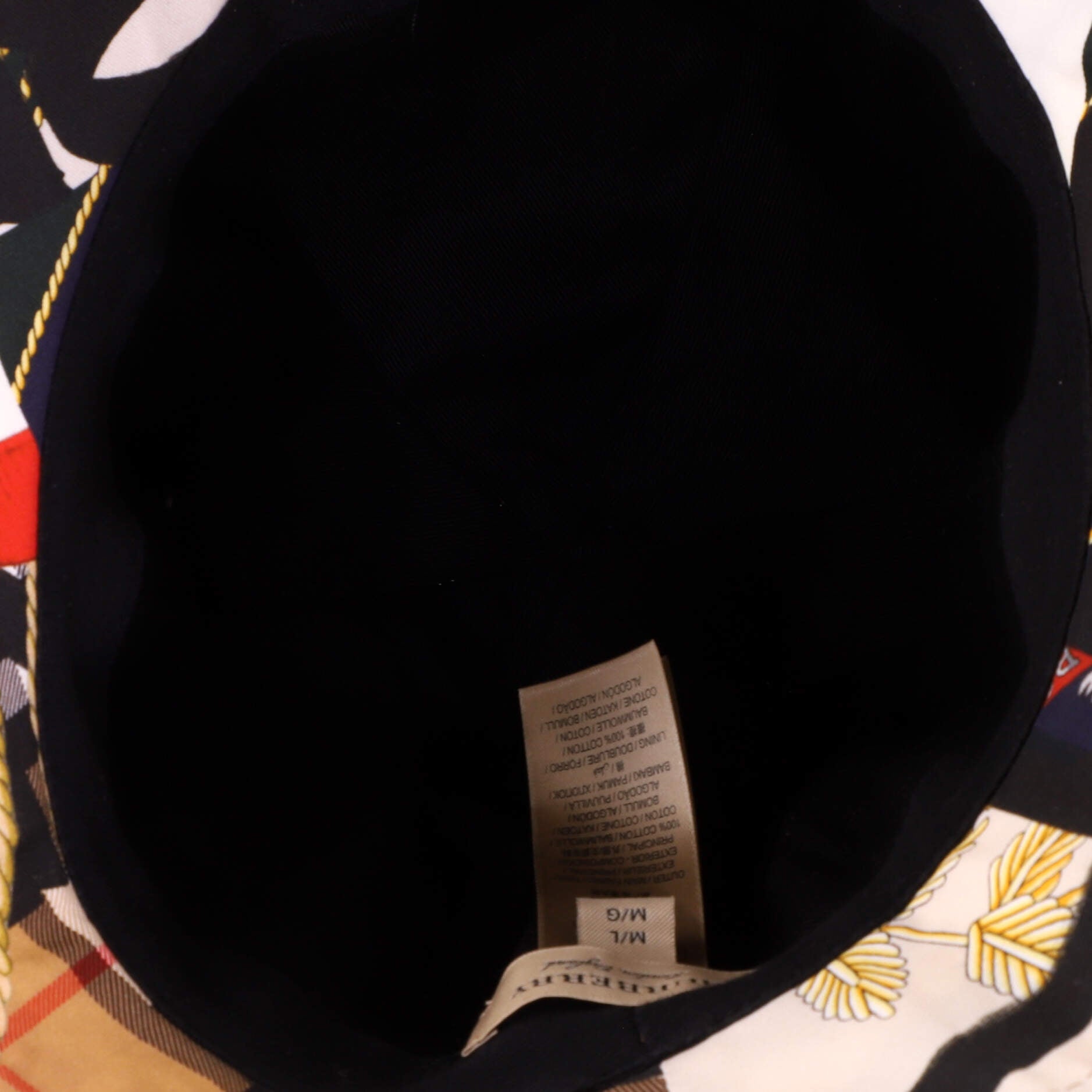 Bucket Hat Check Canvas and Printed Cotton Medium