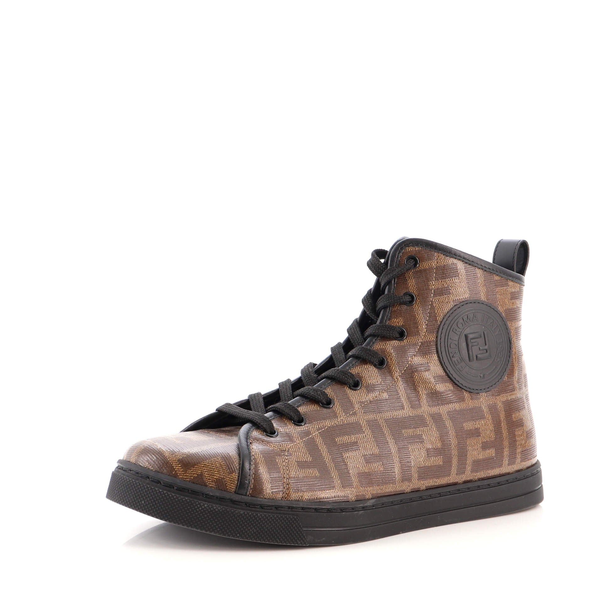 High Top Sneakers Zucca Coated Canvas