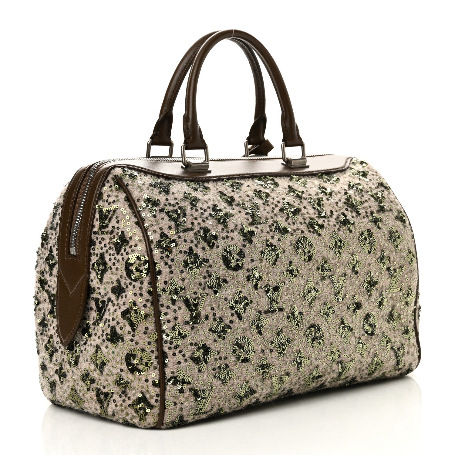 Sequin Monogram Sunshine Express Speedy Kaki