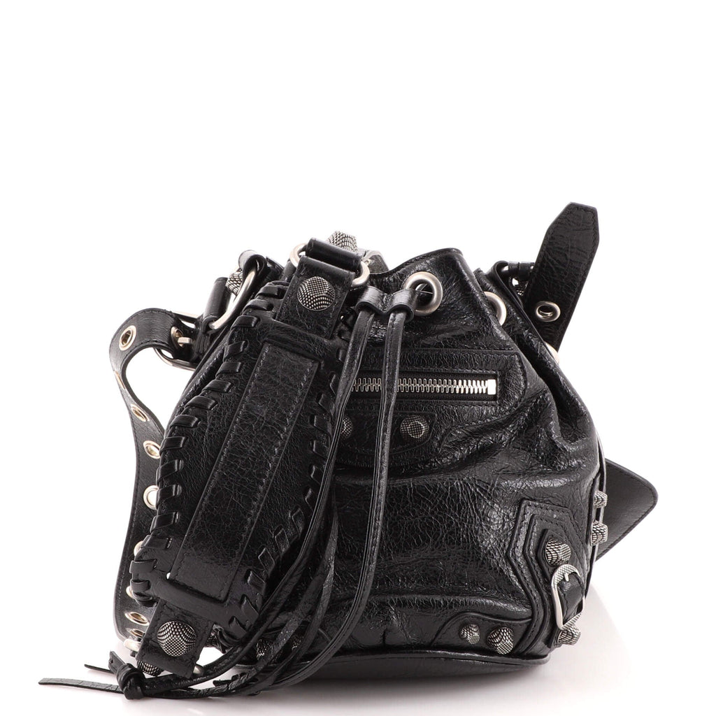 Pom Pon Giant Studs Bag Leather Mini