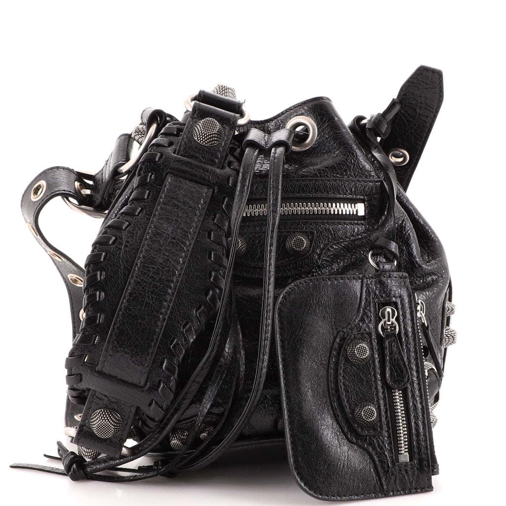 Pom Pon Giant Studs Bag Leather Mini