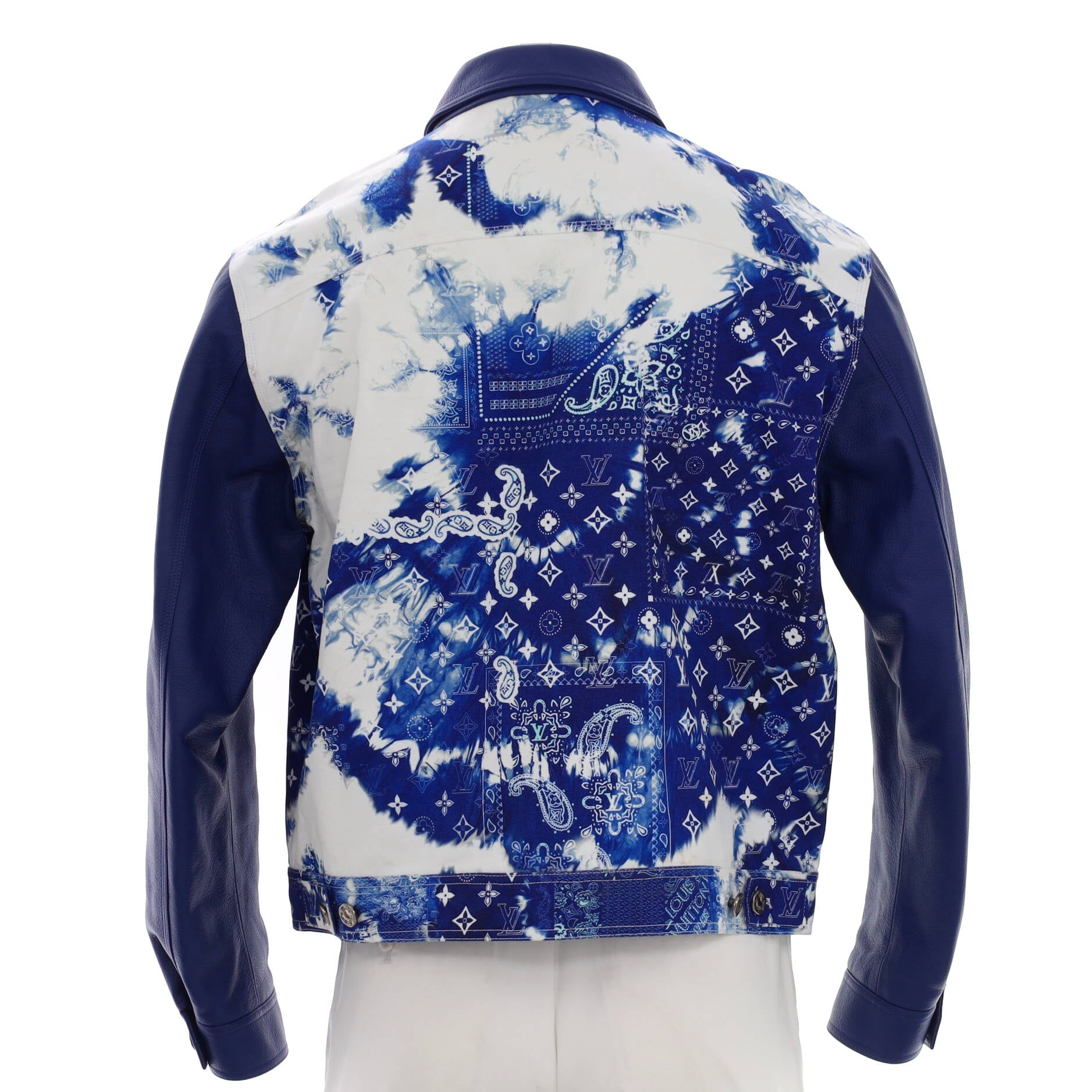 Men's Bandana Mix Blouson Monogram Denim and Leather