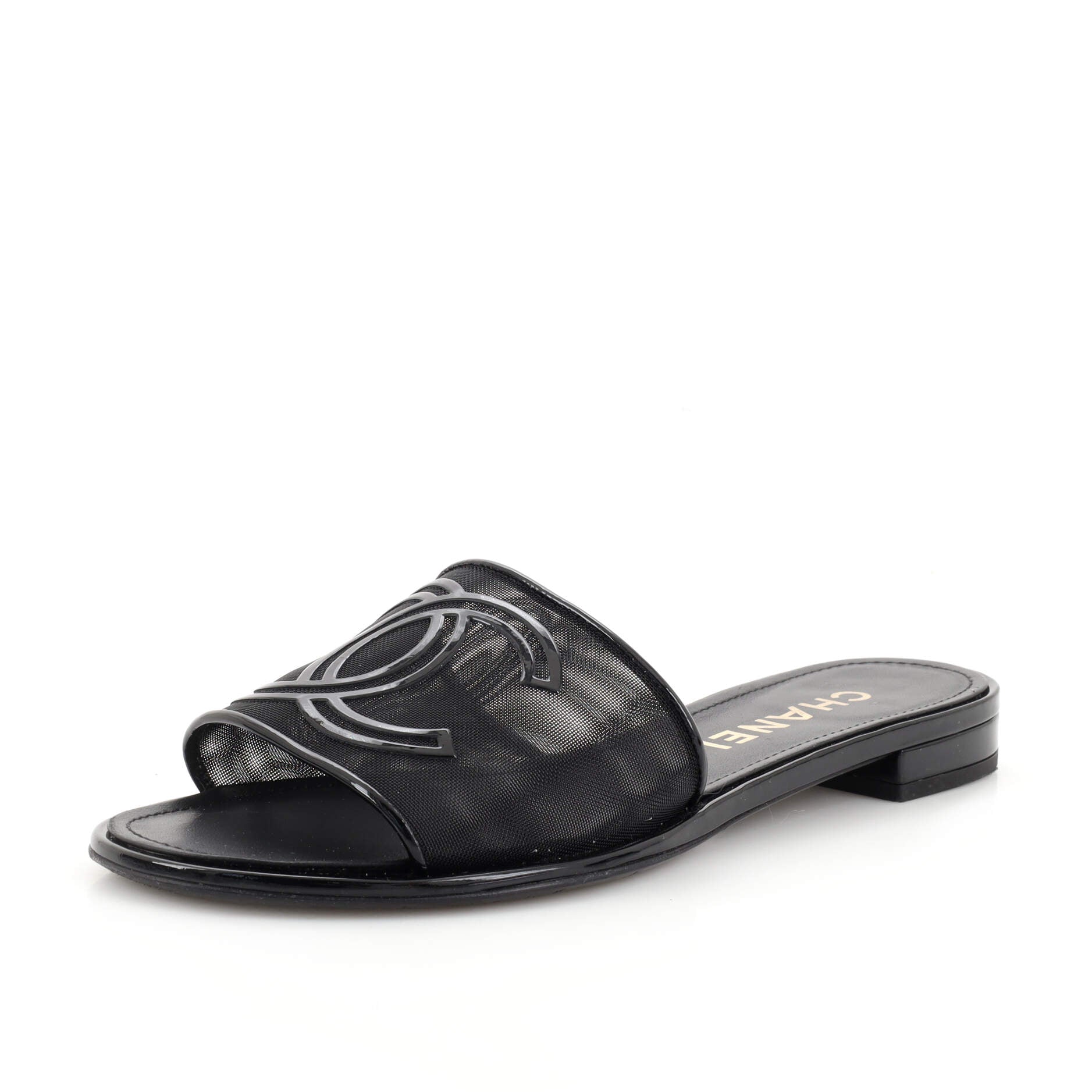 Women's CC Slide Sandals Mesh and Patent