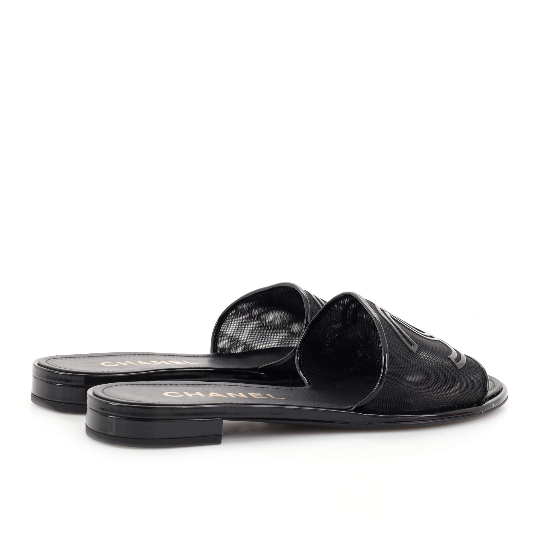 Women's CC Slide Sandals Mesh and Patent