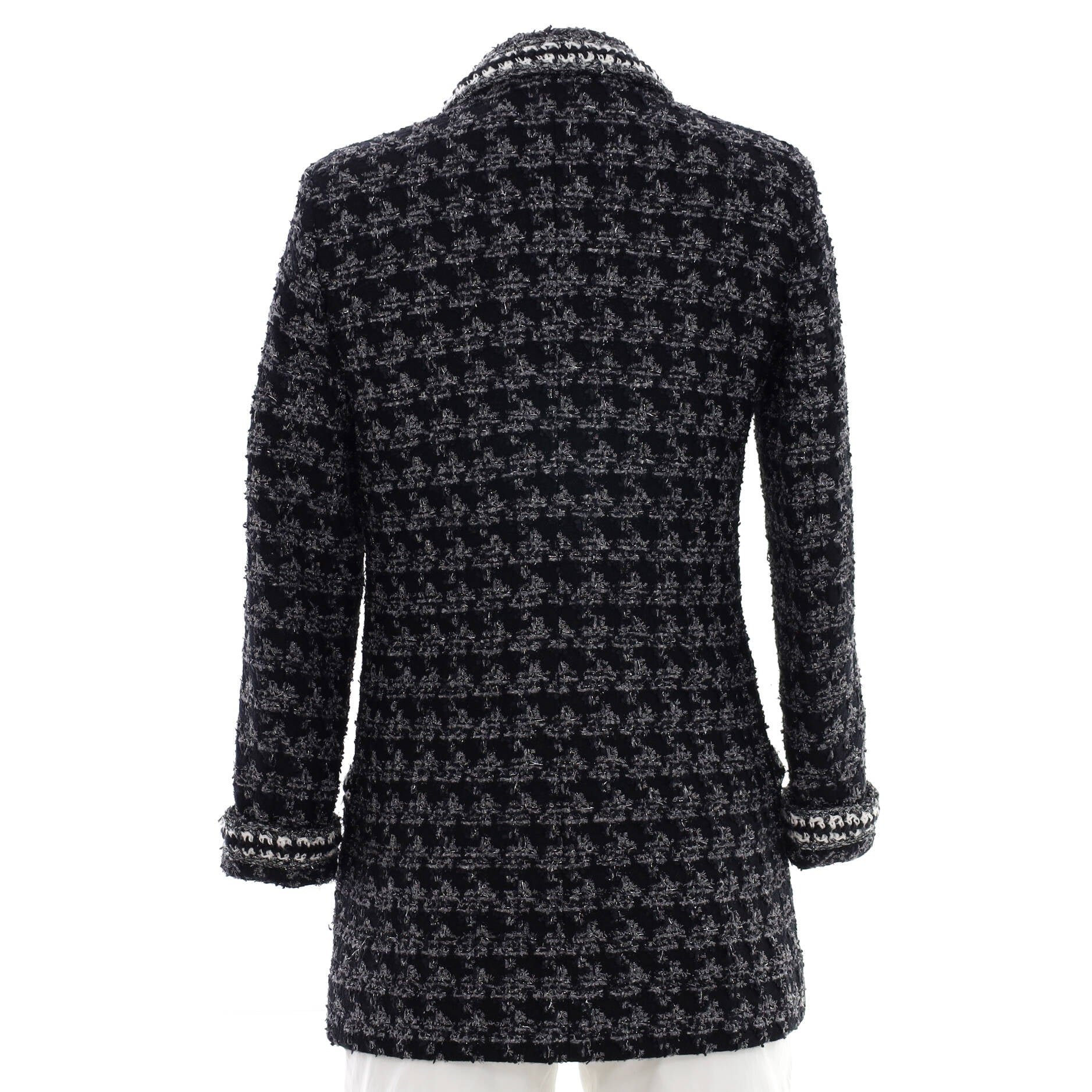 Women's Single Button Blazer Houndstooth Tweed