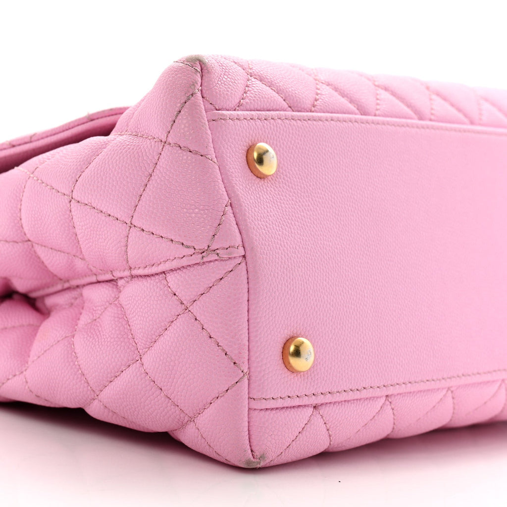 Caviar Quilted Small Coco Chain Handle Flap Lilac