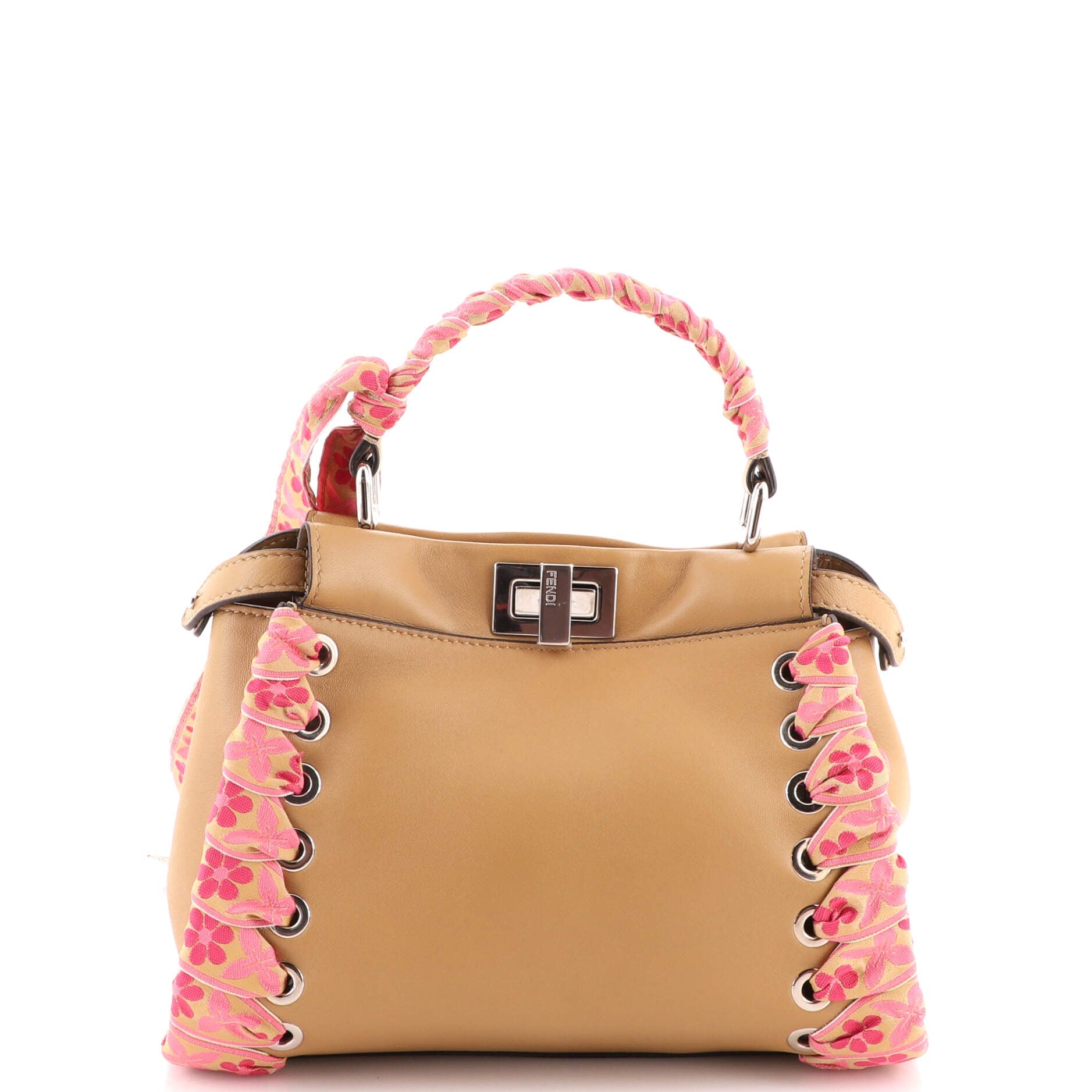 Peekaboo Bag Leather with Ribbon Whipstitch Mini