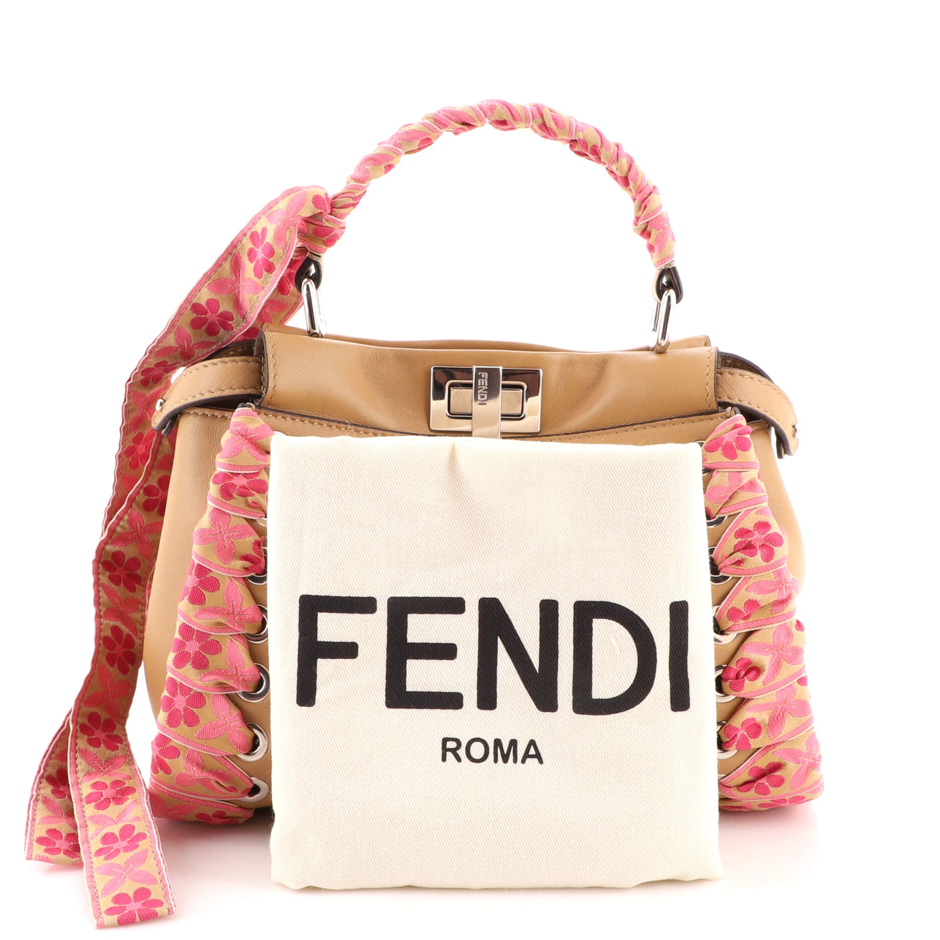 Peekaboo Bag Leather with Ribbon Whipstitch Mini