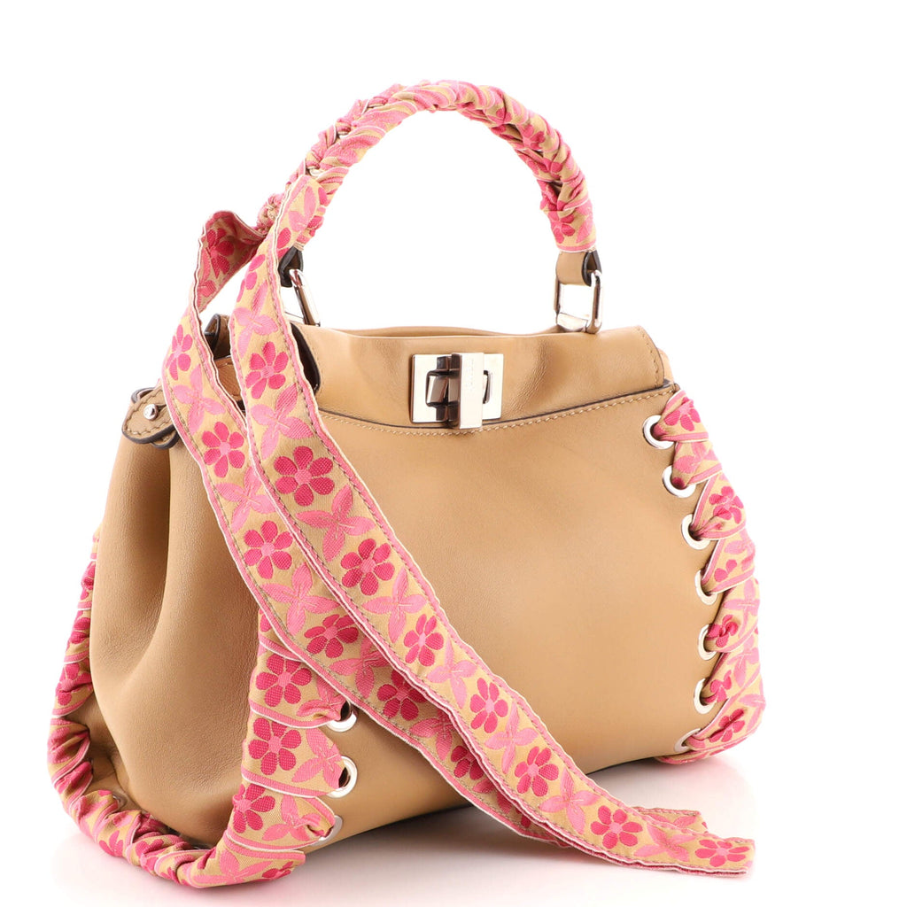 Peekaboo Bag Leather with Ribbon Whipstitch Mini