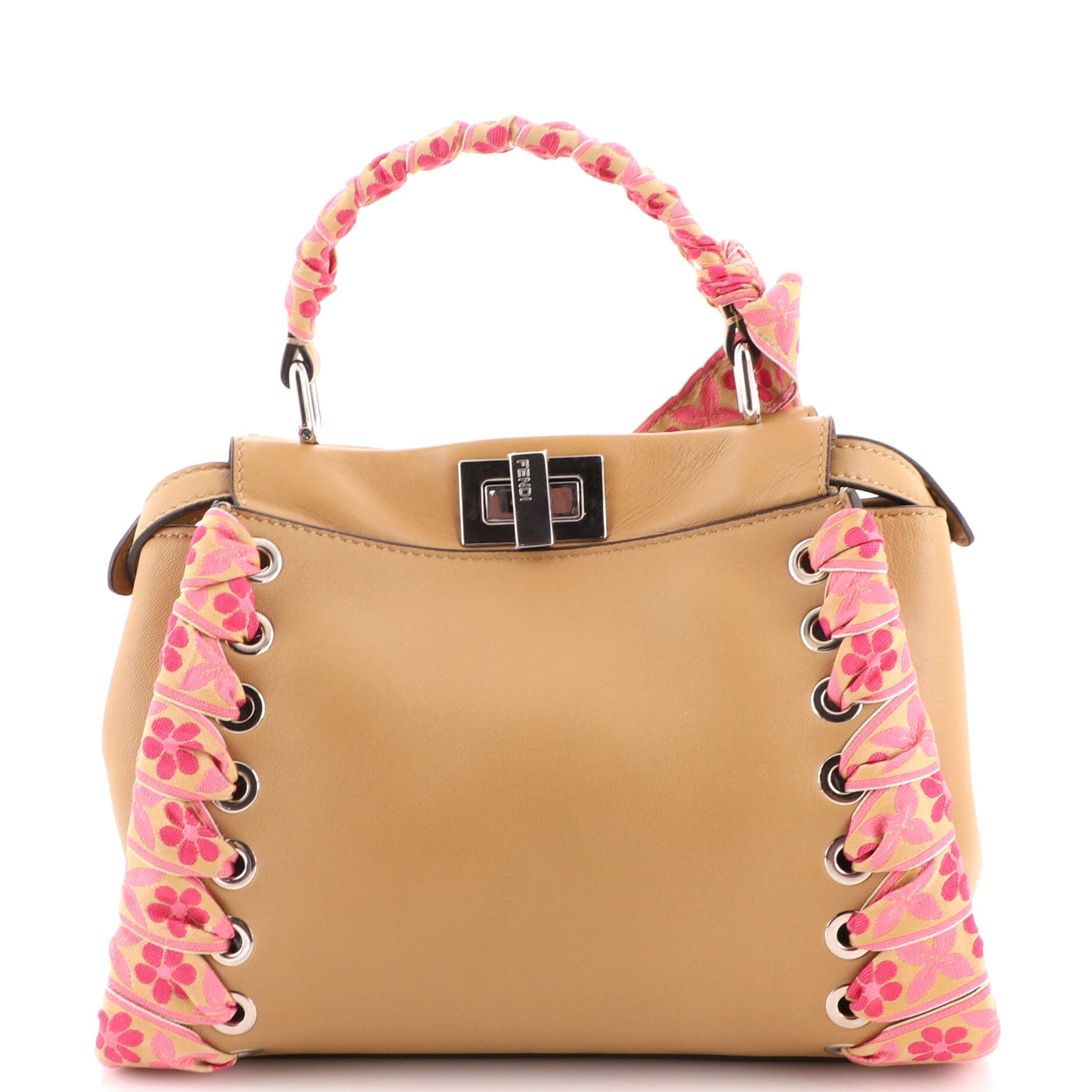 Peekaboo Bag Leather with Ribbon Whipstitch Mini
