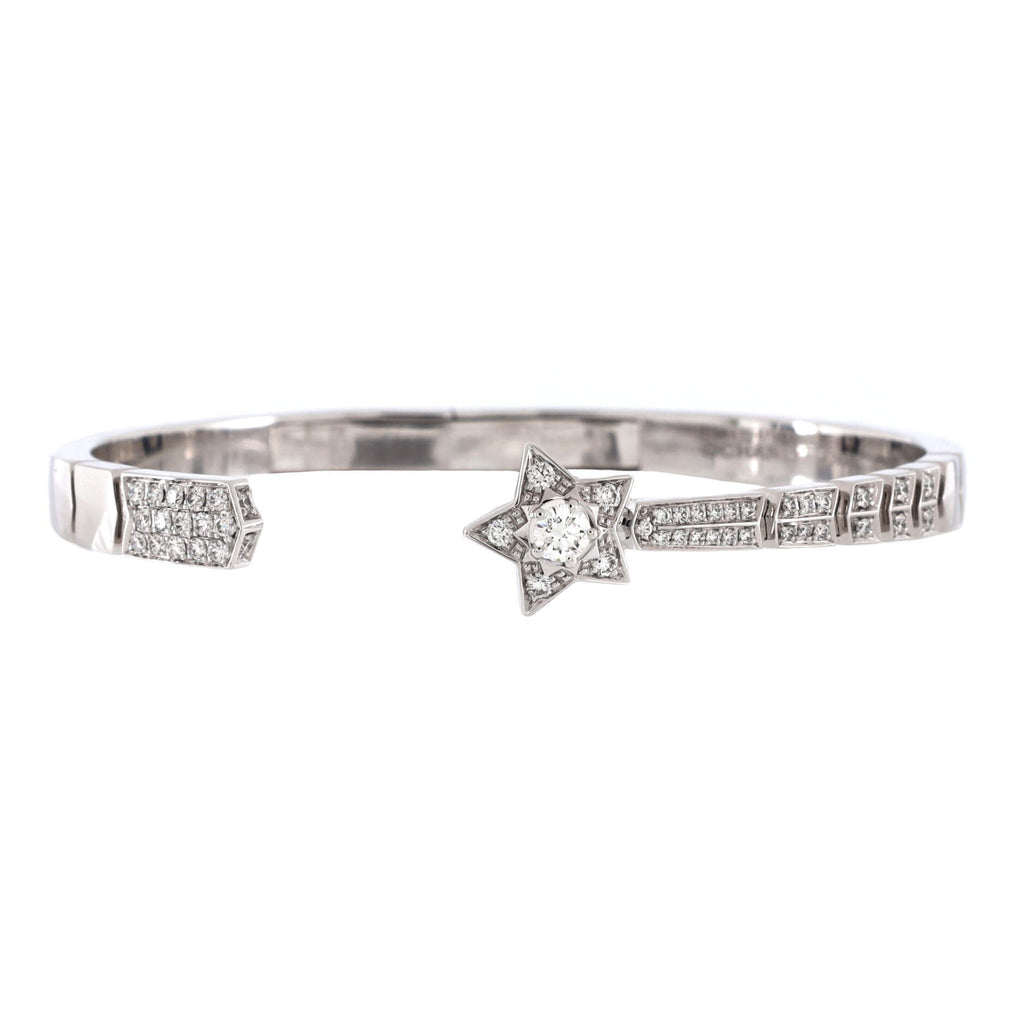 Comete Chevron Bracelet 18K White Gold and Diamonds