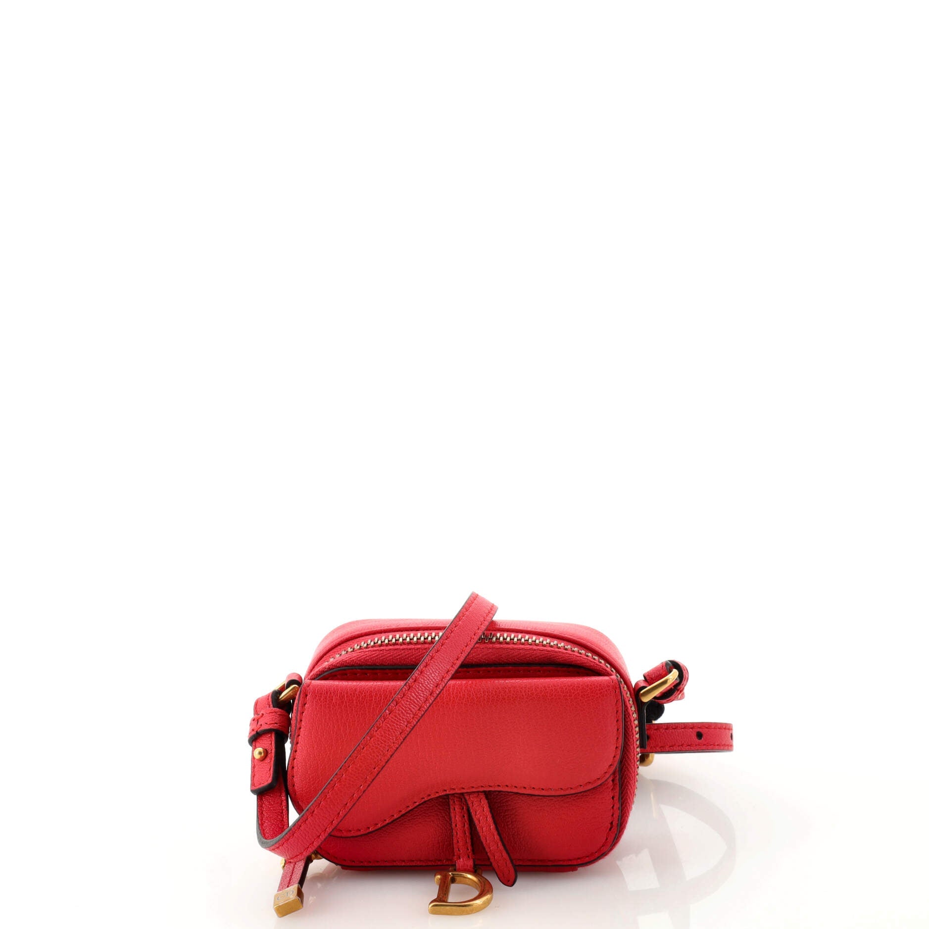 Saddle Shoulder Strap Pouch Goatskin Mini