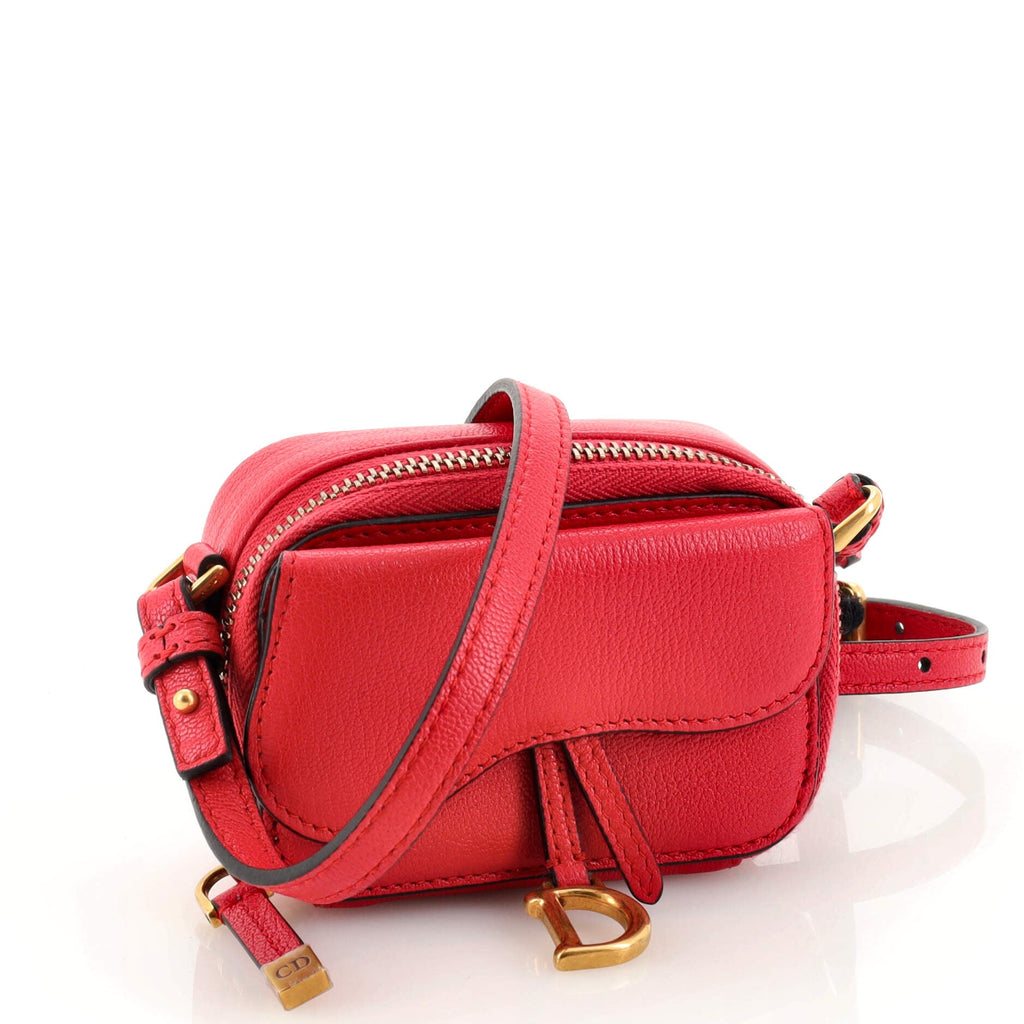 Saddle Shoulder Strap Pouch Goatskin Mini