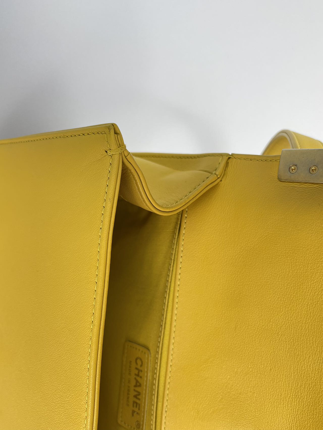 Chanel Le boy Medium in Lemon Yellow Bag with Gold Hardware