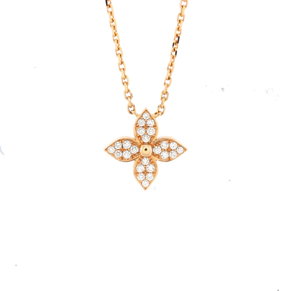 Star Blossom Pendant Necklace 18K Rose Gold and Diamonds