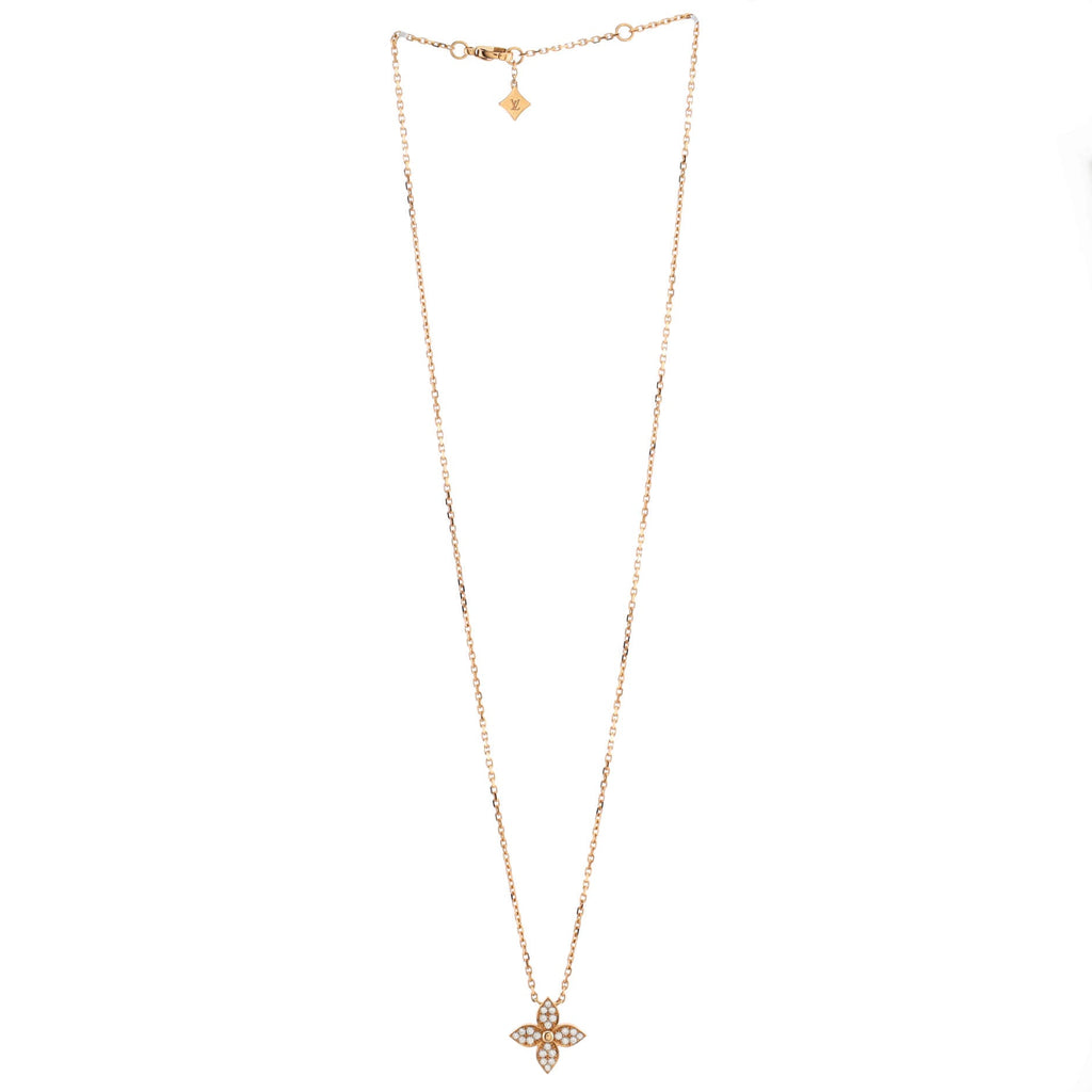 Star Blossom Pendant Necklace 18K Rose Gold and Diamonds
