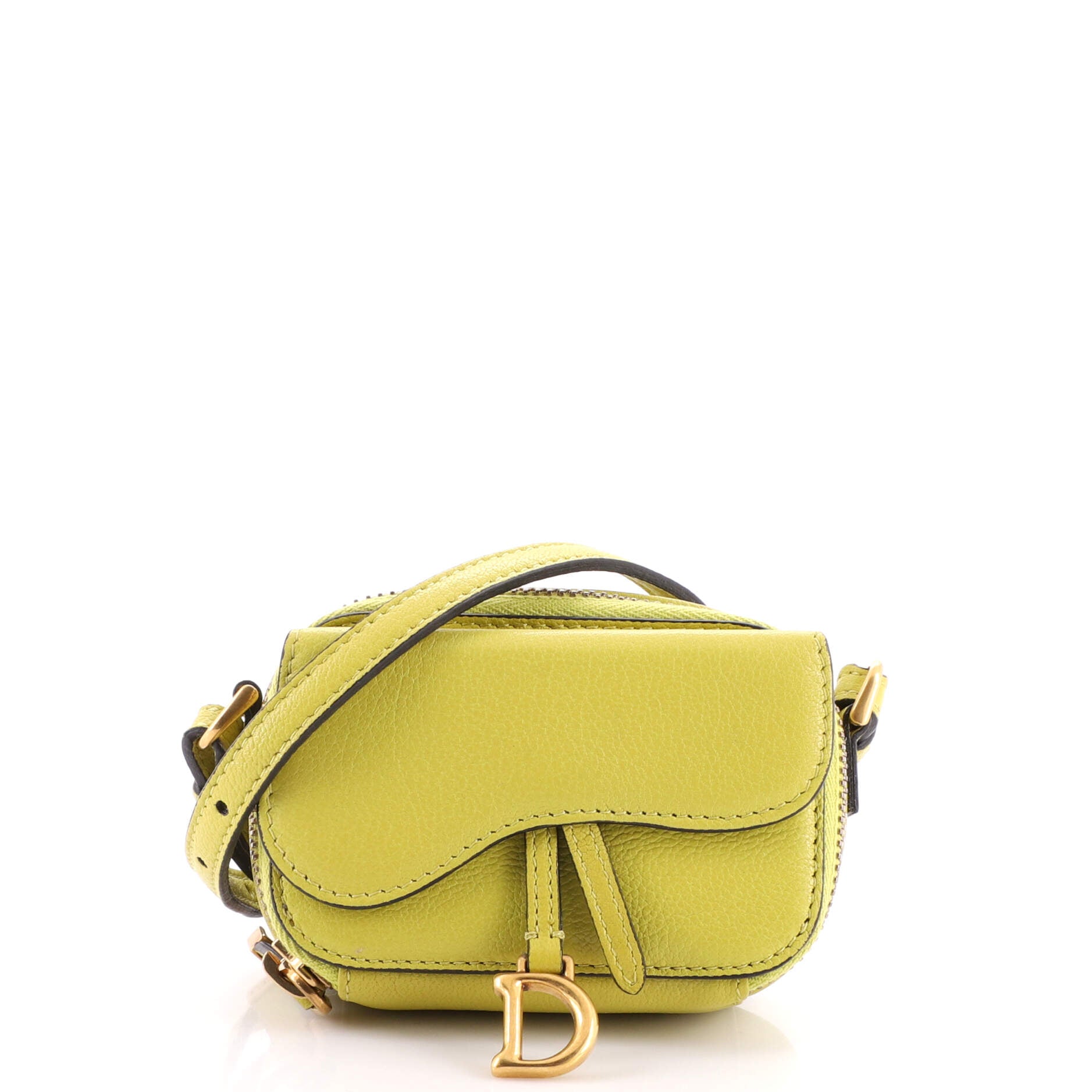 Saddle Shoulder Strap Pouch Goatskin Mini