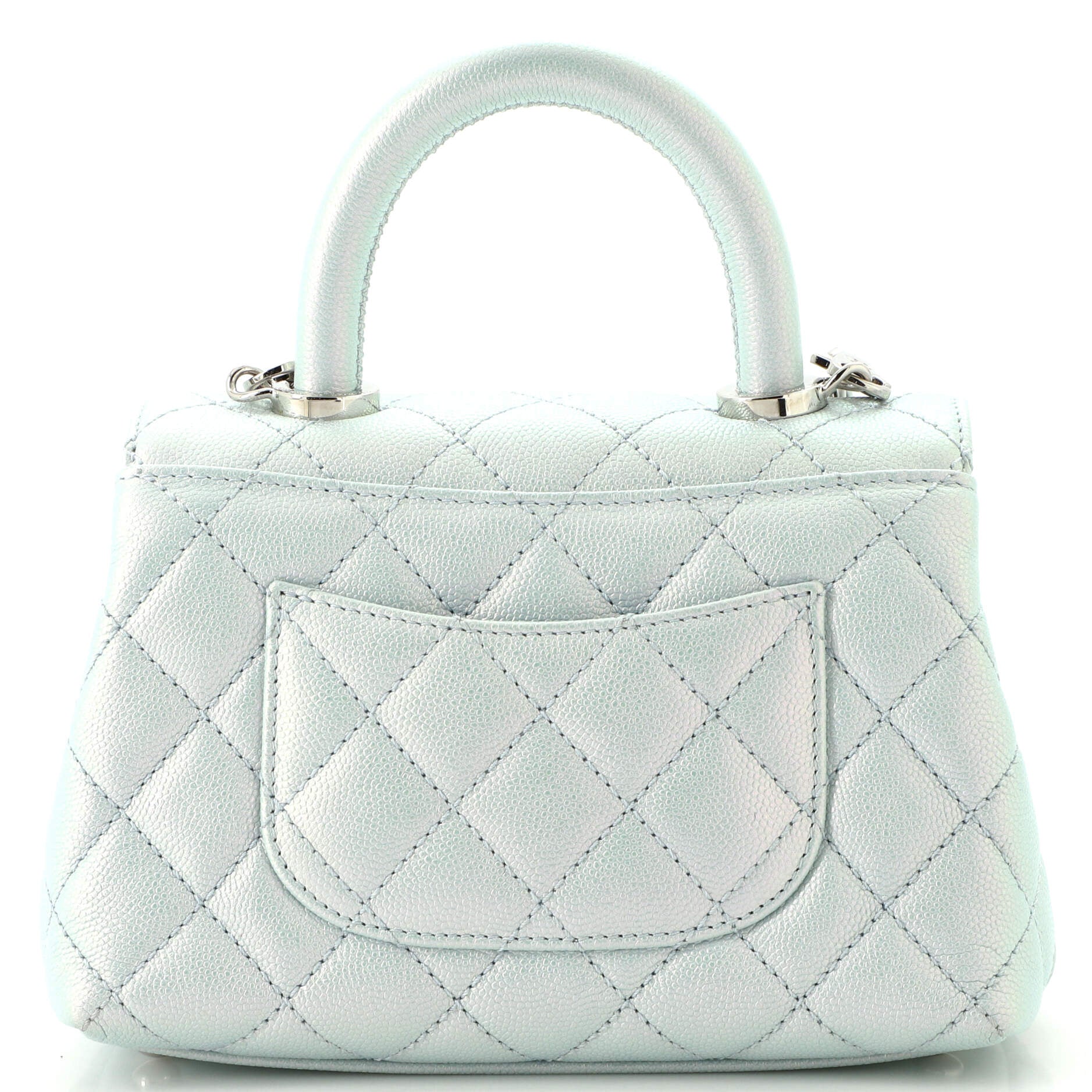 Coco Top Handle Bag Quilted Iridescent Caviar with Gradient Hardware Extra Mini