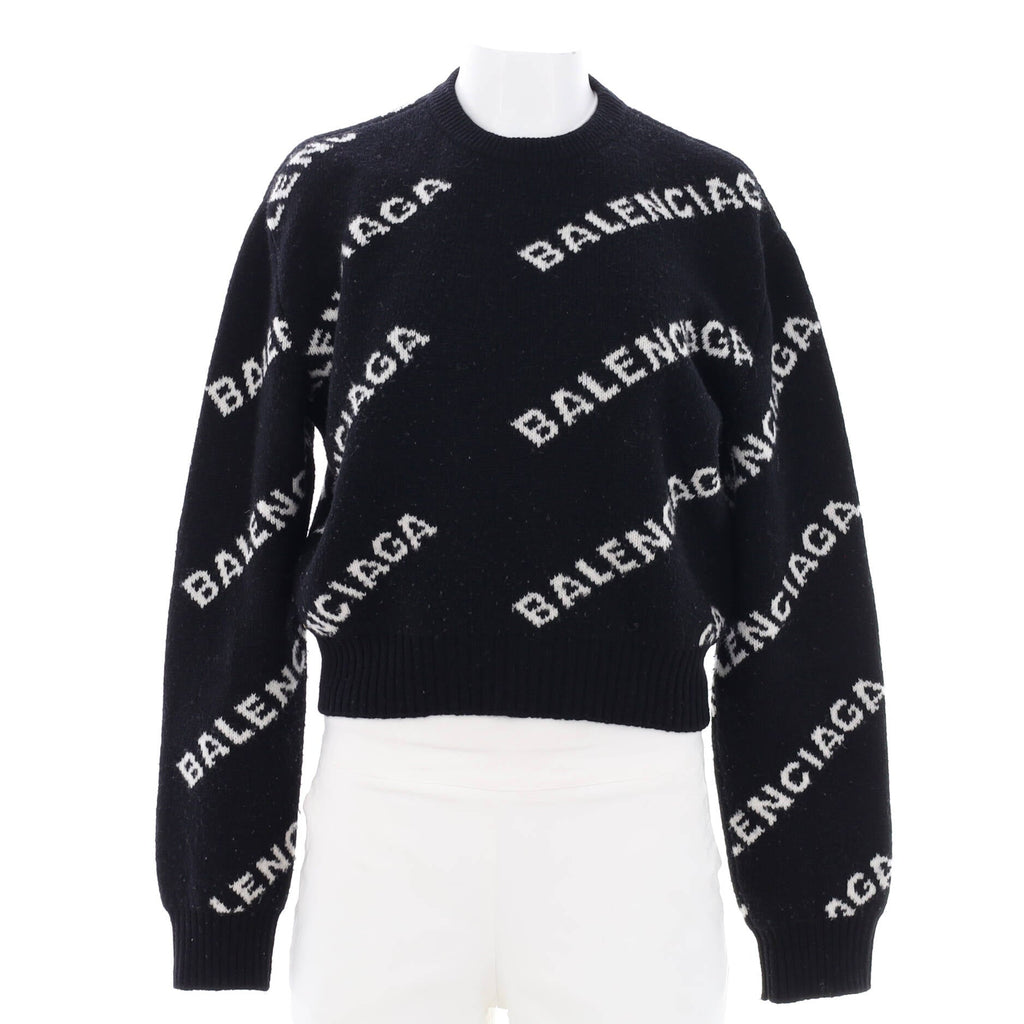 Women's Allover Logo Sweater Wool Blend