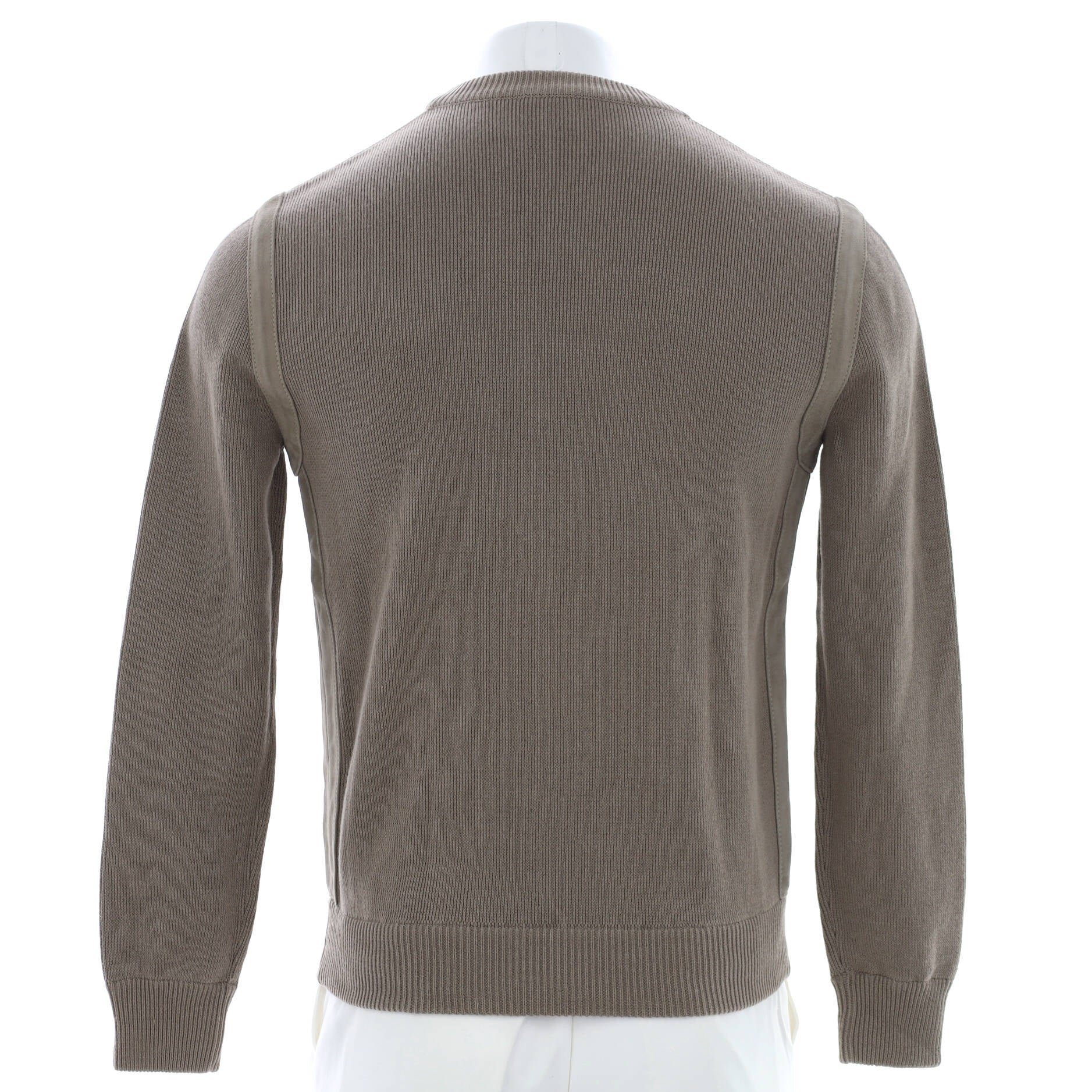 Men's Crew Neck Sweater Linen Blend with Suede