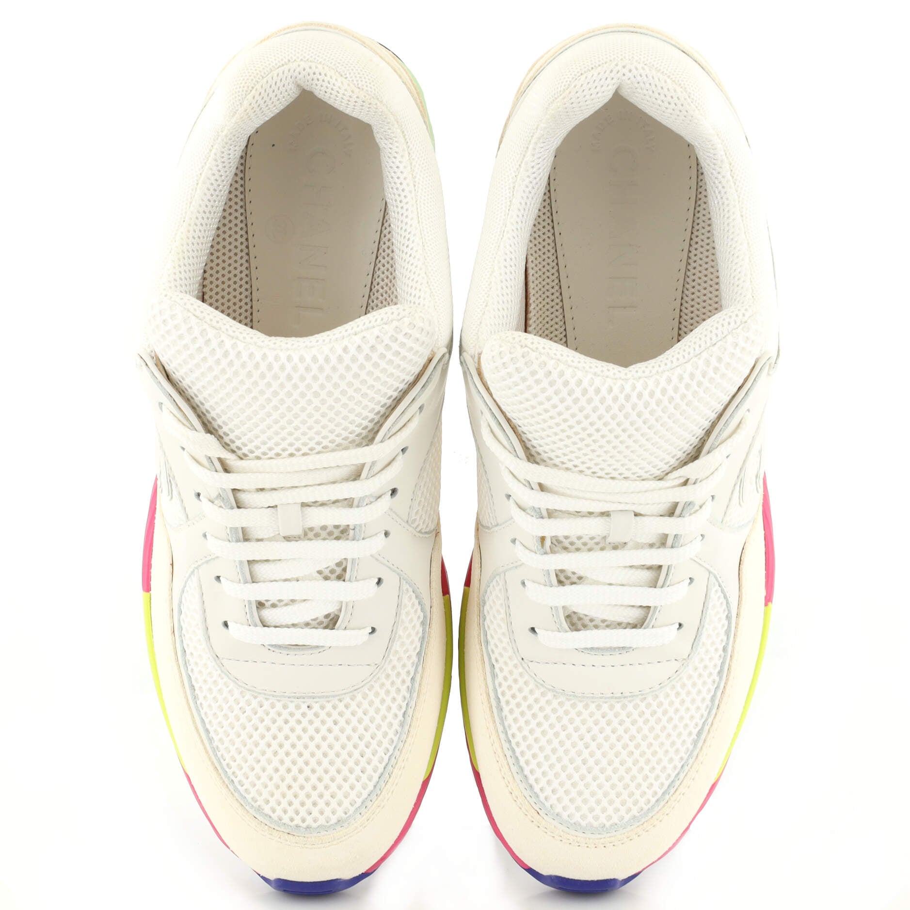 Women's CC Low-Top Sneakers Leather and Fabric with Suede