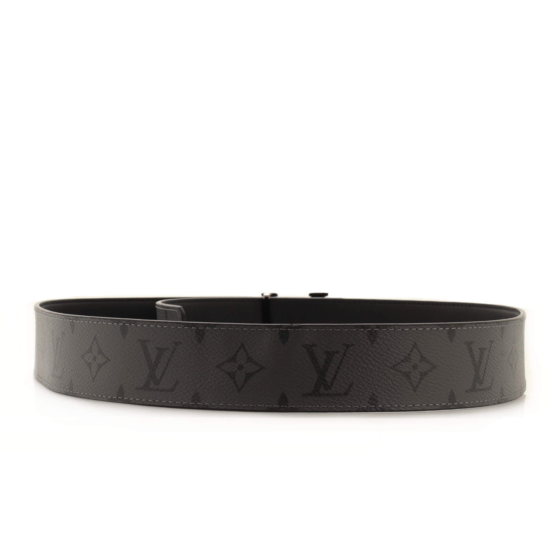 LV Initiales Reversible Belt Reverse Monogram Eclipse Canvas Wide 95