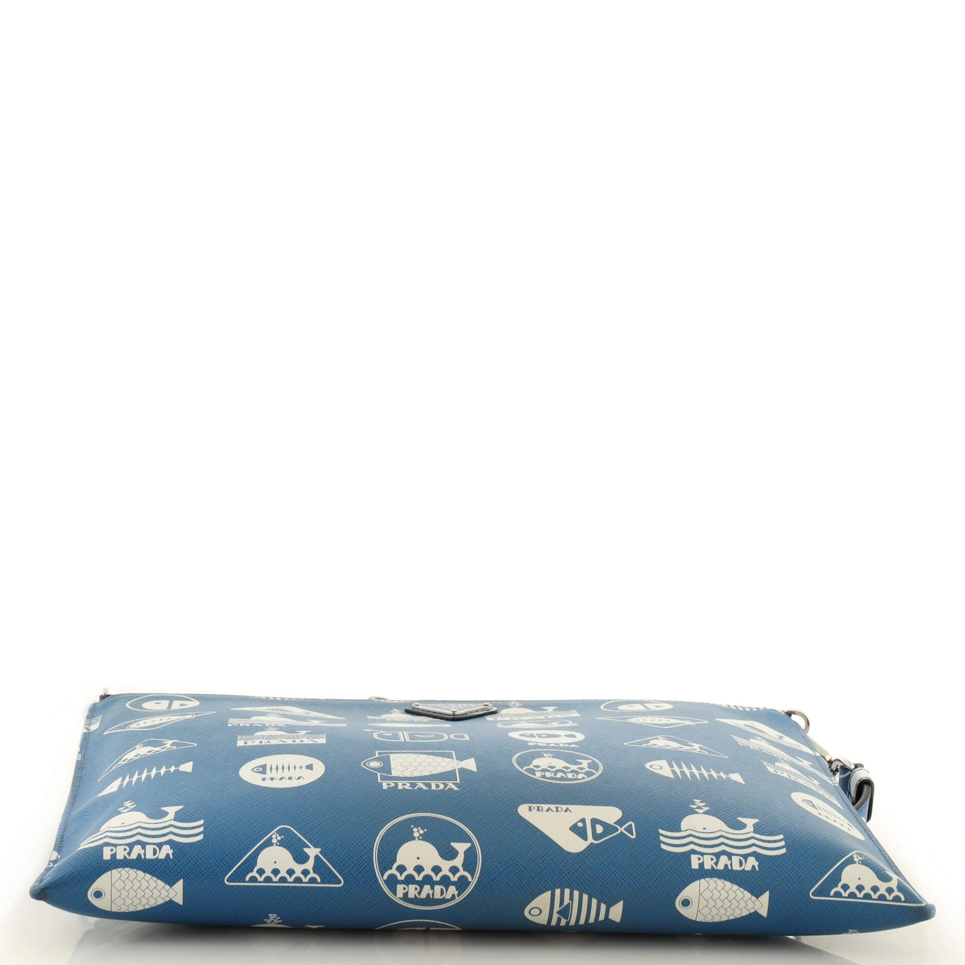 Convertible Zip Clutch Crossbody Bag Printed Saffiano Leather