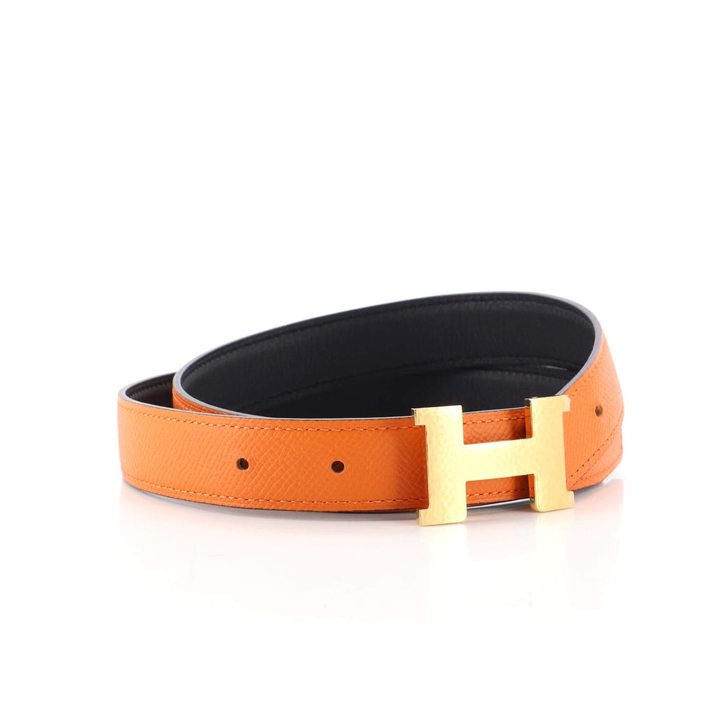 Constance Martelee H Reversible Belt Leather with Hammered Hardware Thin 75