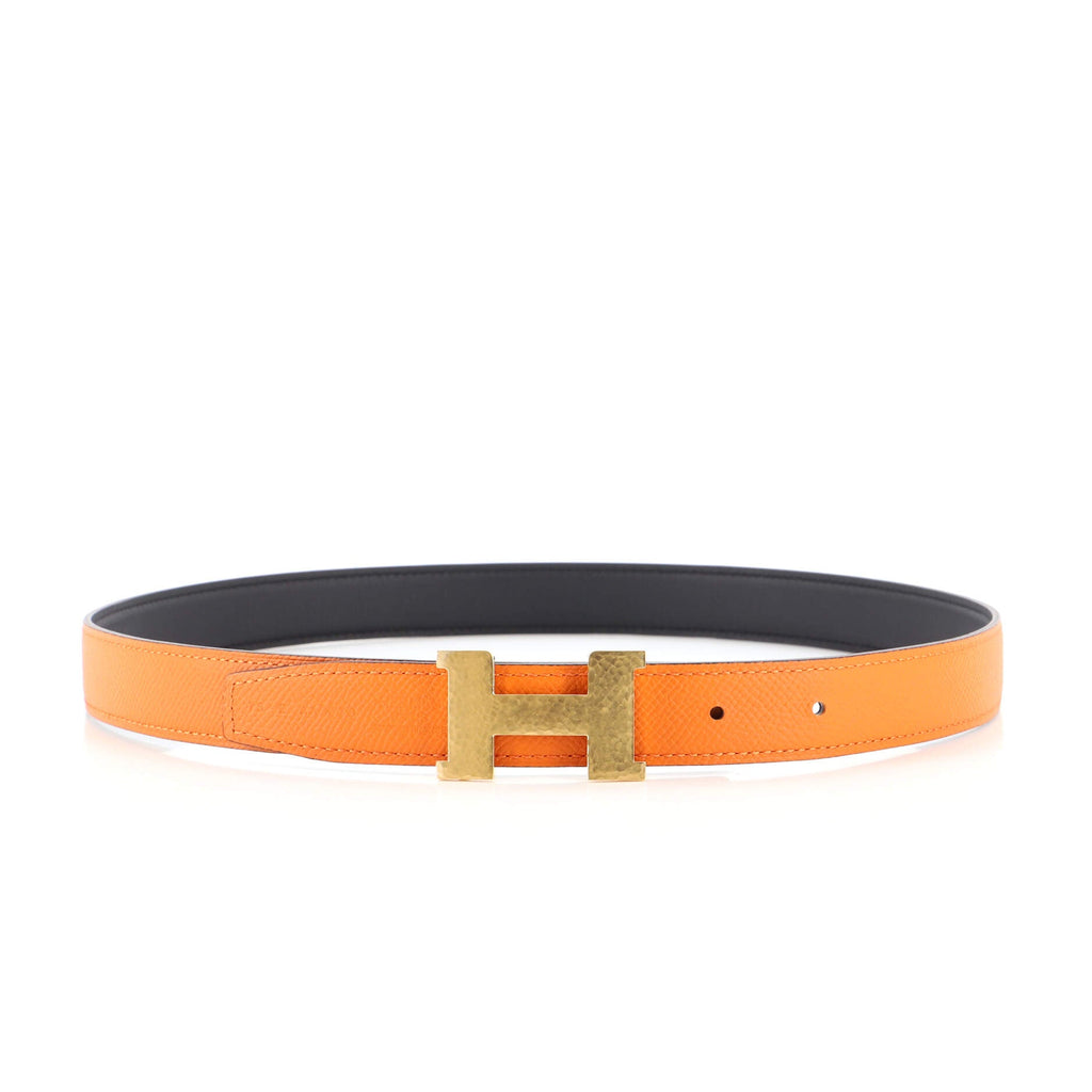 Constance Martelee H Reversible Belt Leather with Hammered Hardware Thin 75