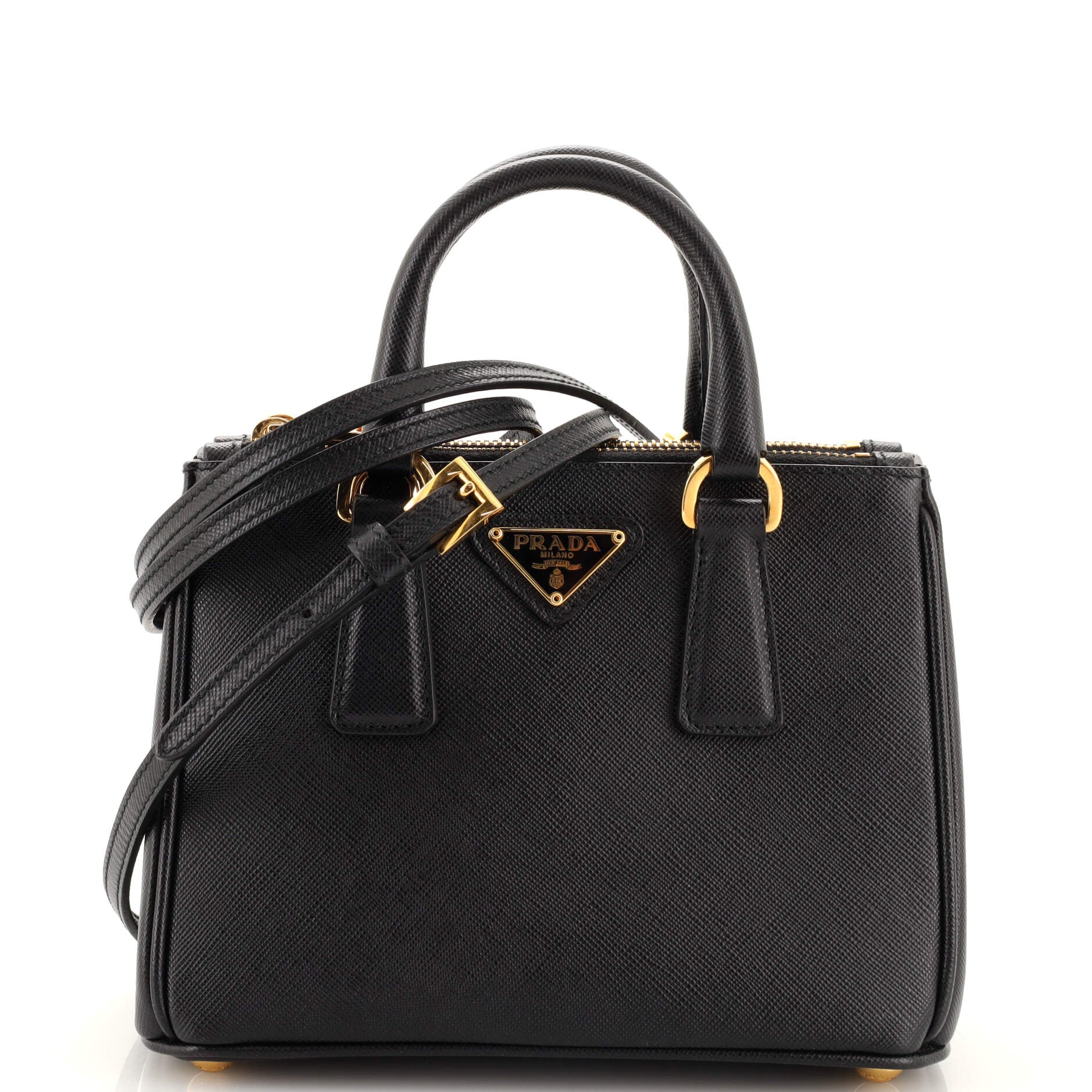 Galleria Double Zip Tote Saffiano Leather Mini