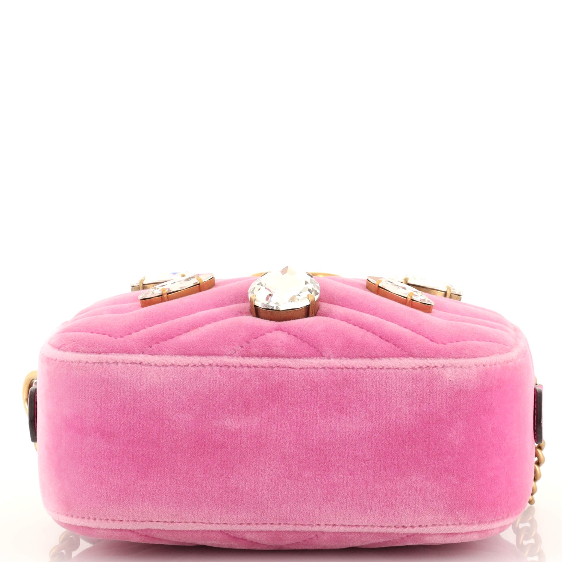 GG Marmont Shoulder Bag Crystal Embellished Matelasse Velvet Mini