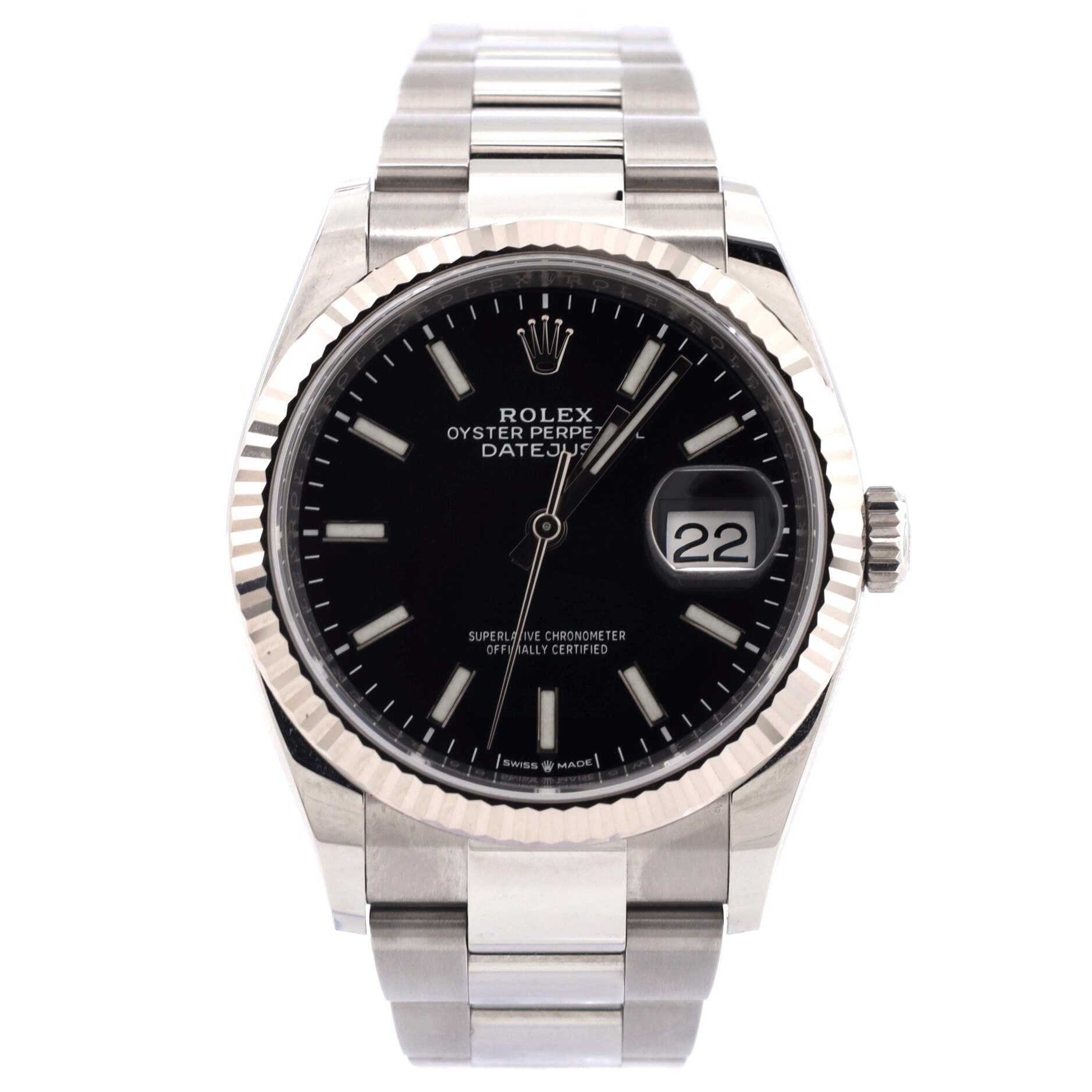 Oyster Perpetual Datejust Automatic Watch Stainless Steel and White Gold 36