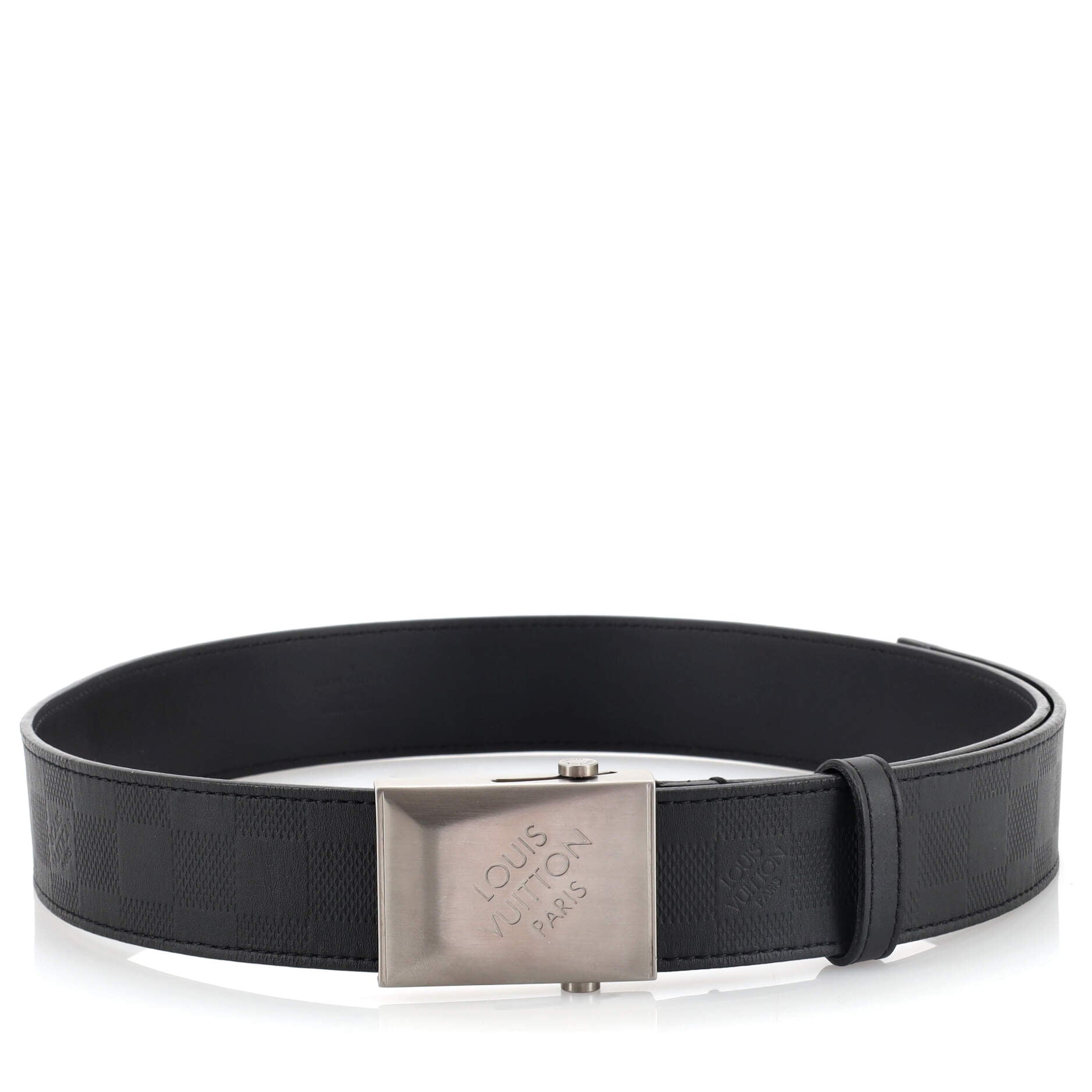 LV Paris Buckle Belt Damier Infini Leather Wide 90