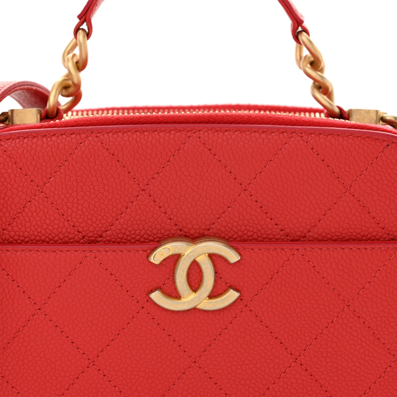 Caviar Quilted Small Camera Bag Red