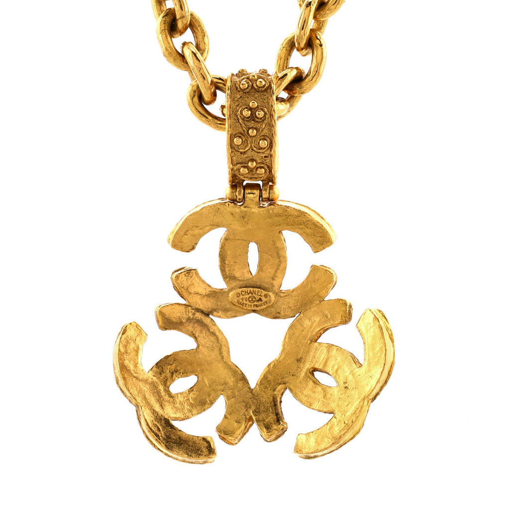Vintage Triple CC Chain Necklace Metal